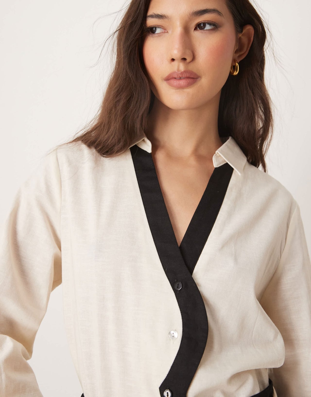 Never Fully Dressed Miley contrast shirt co - ord in cream - ASOS Sample Sale EU Store