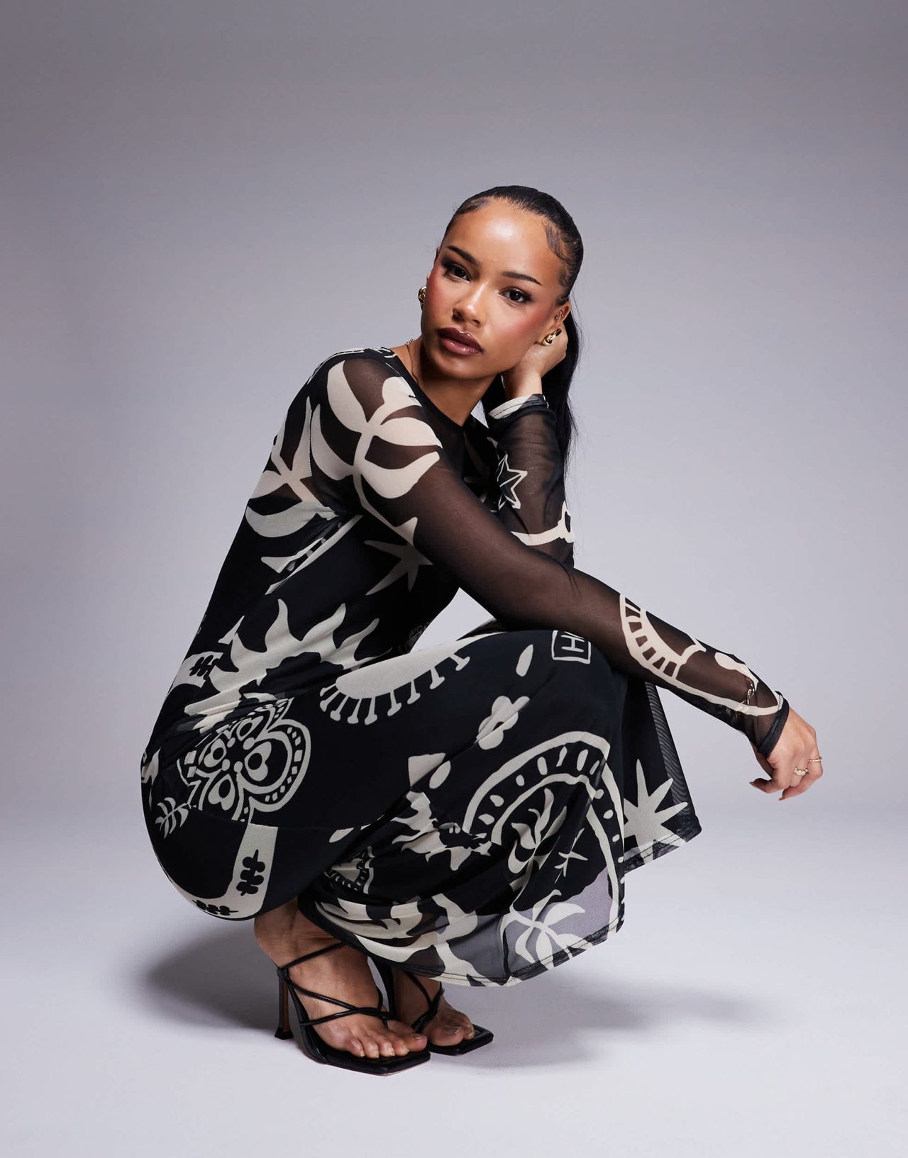 Never Fully Dressed Petite mesh maxi dress in love print - ASOS Sample Sale EU Store