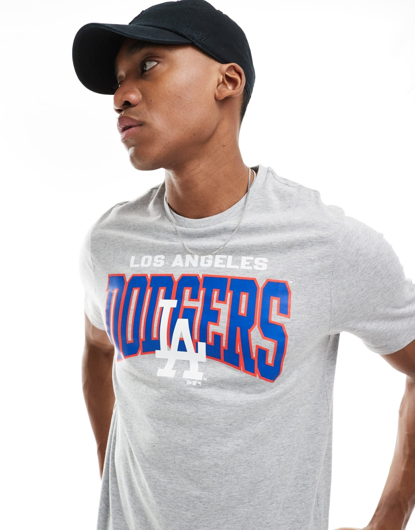 New Era Los Angeles front print t-shirt in grey marl - ASOS Sample Sale EU Store