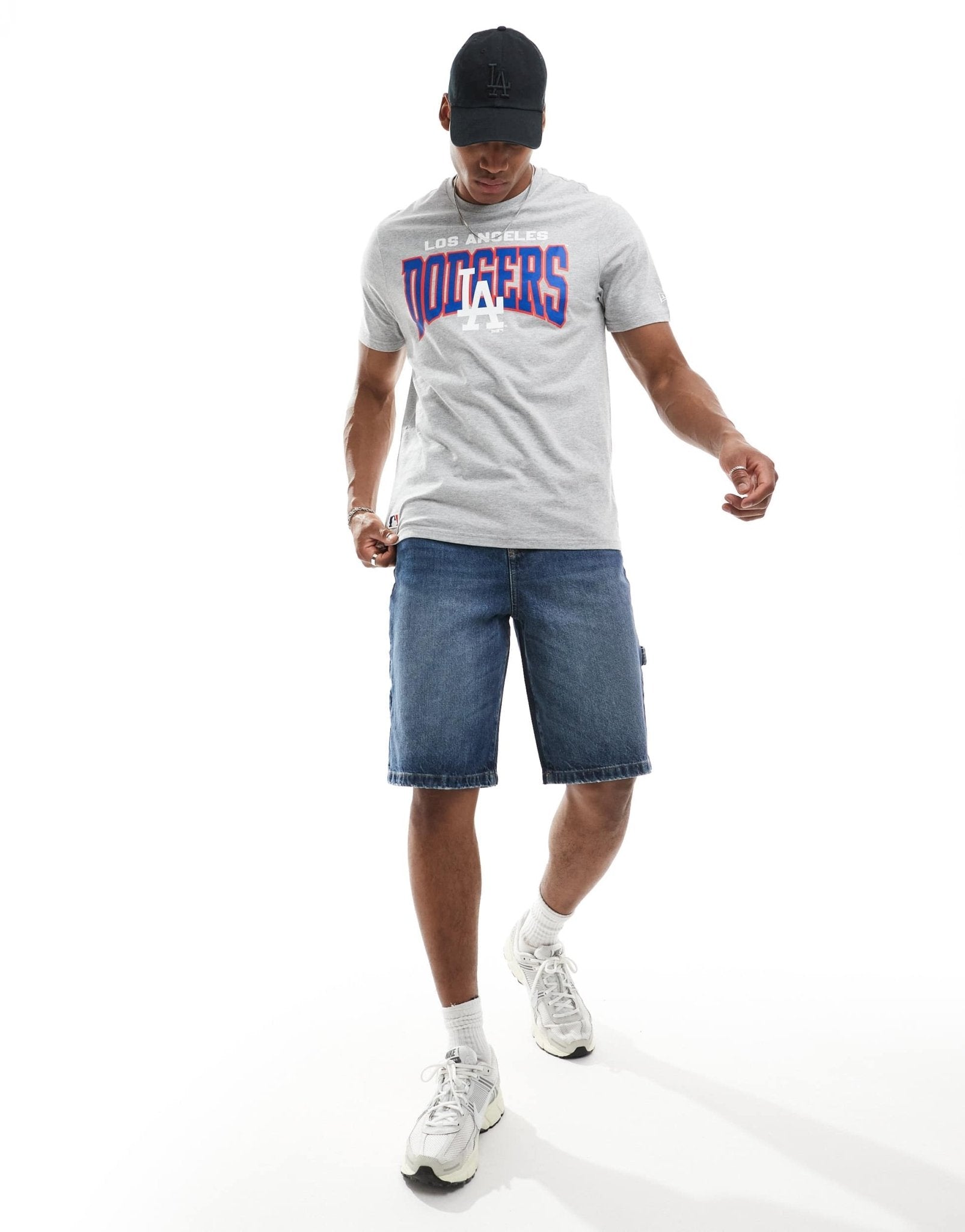 New Era Los Angeles front print t-shirt in grey marl - ASOS Sample Sale EU Store