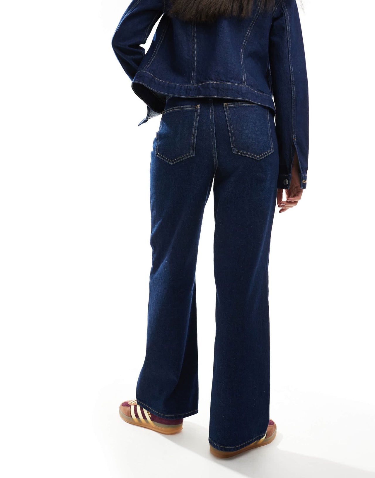 New Look Adalae high waisted wide leg jeans in dark blue - ASOS Sample Sale EU Store