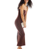 New Look bandeau midaxi dress in brown