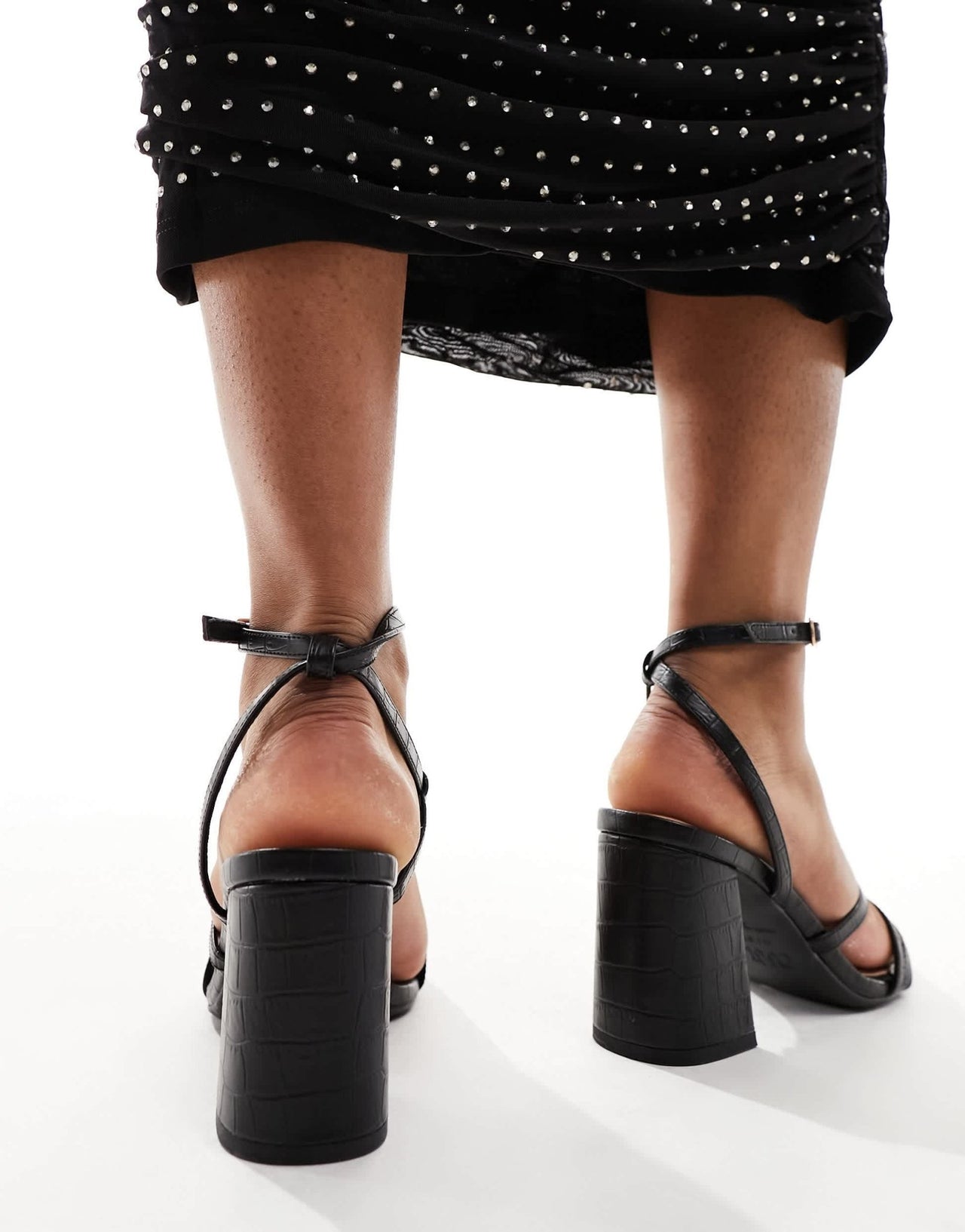 New Look block heel multistrap sandal in black - ASOS Sample Sale EU Store