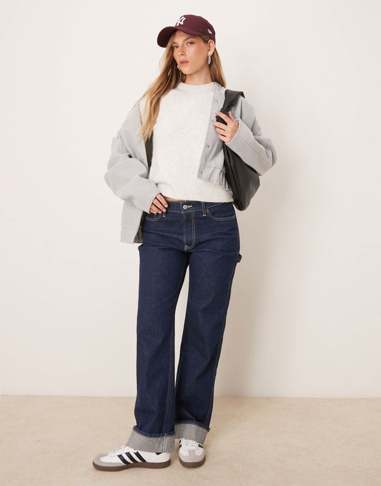 New Look boucle fluffy knitted tee in grey - ASOS Sample Sale EU Store