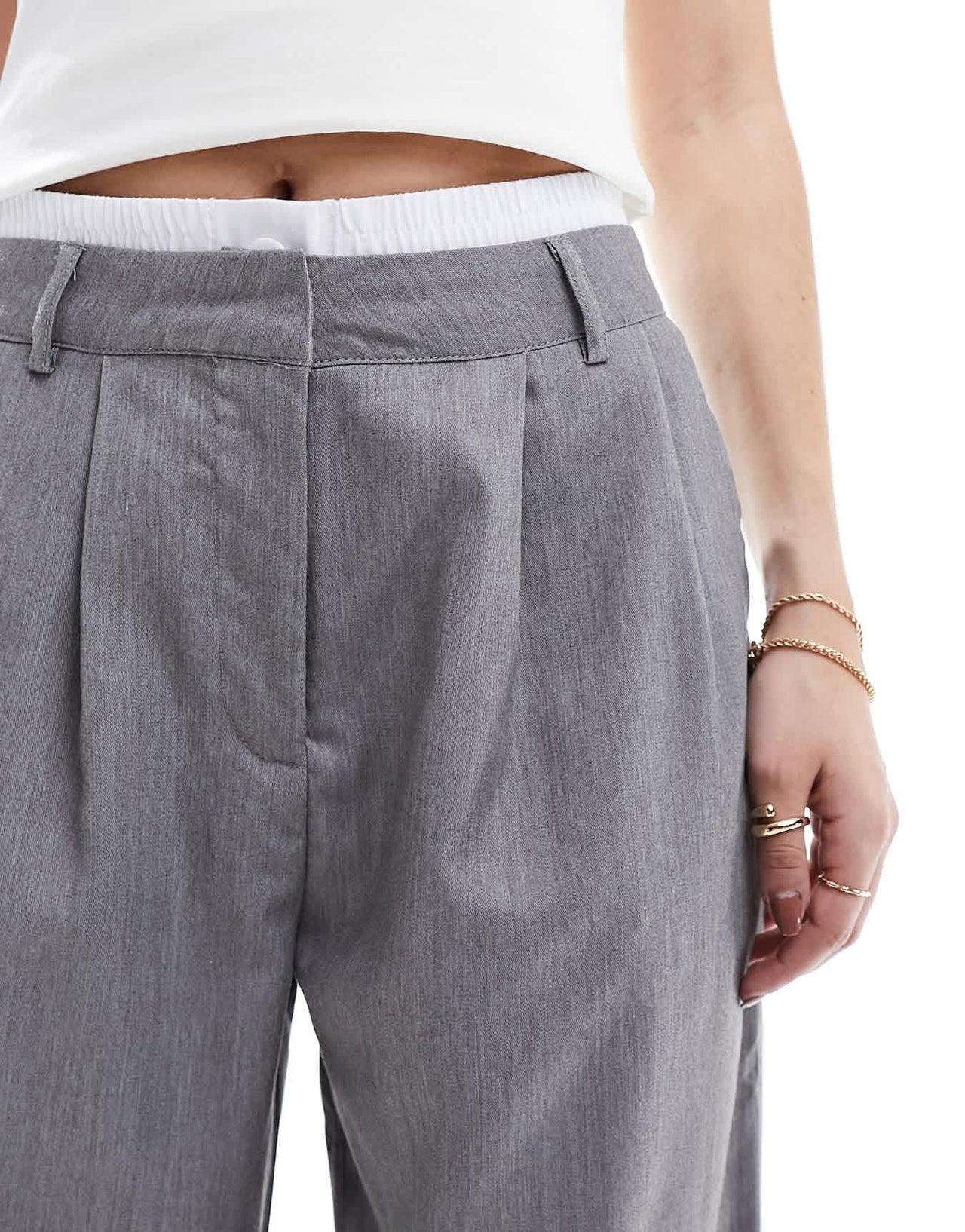 New Look boxer detail trousers in grey - ASOS Sample Sale EU Store