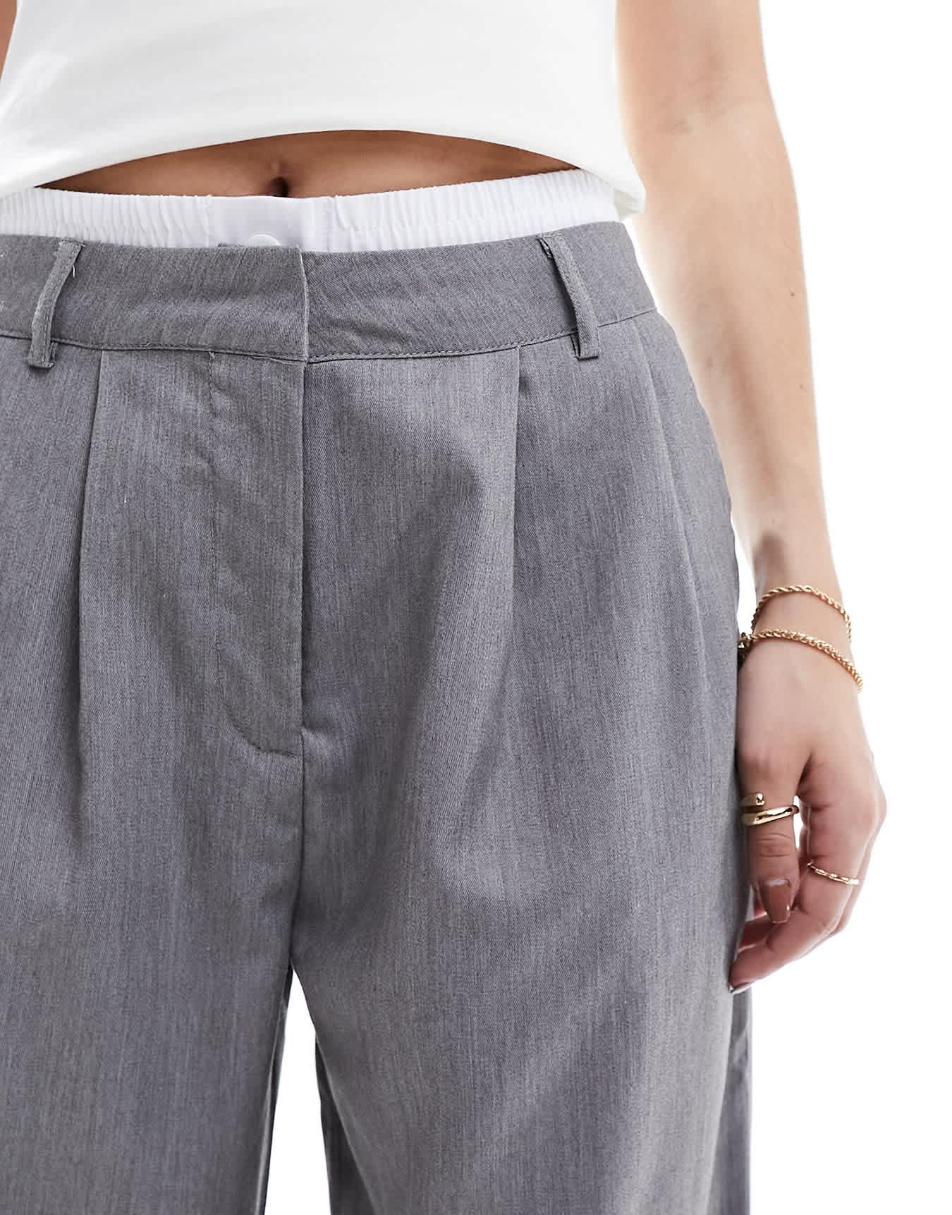 New Look boxer detail trousers in grey - ASOS Sample Sale EU Store