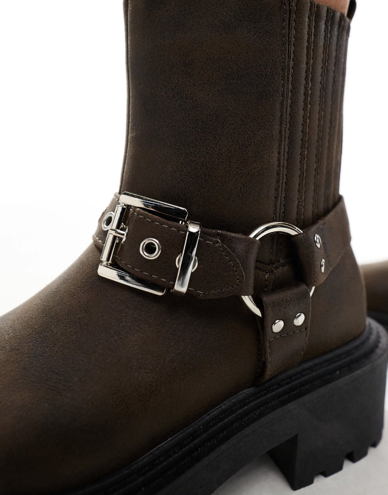 New Look buckle biker chelsea boot in brown - ASOS Sample Sale EU Store
