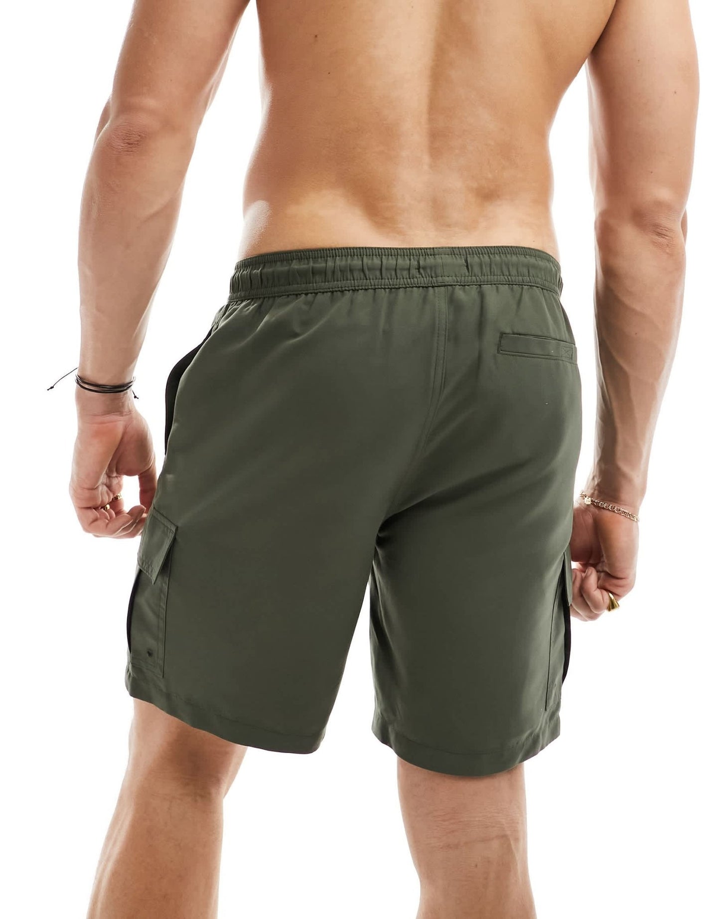 New Look cargo swim shorts in dark khaki - ASOS Sample Sale EU Store