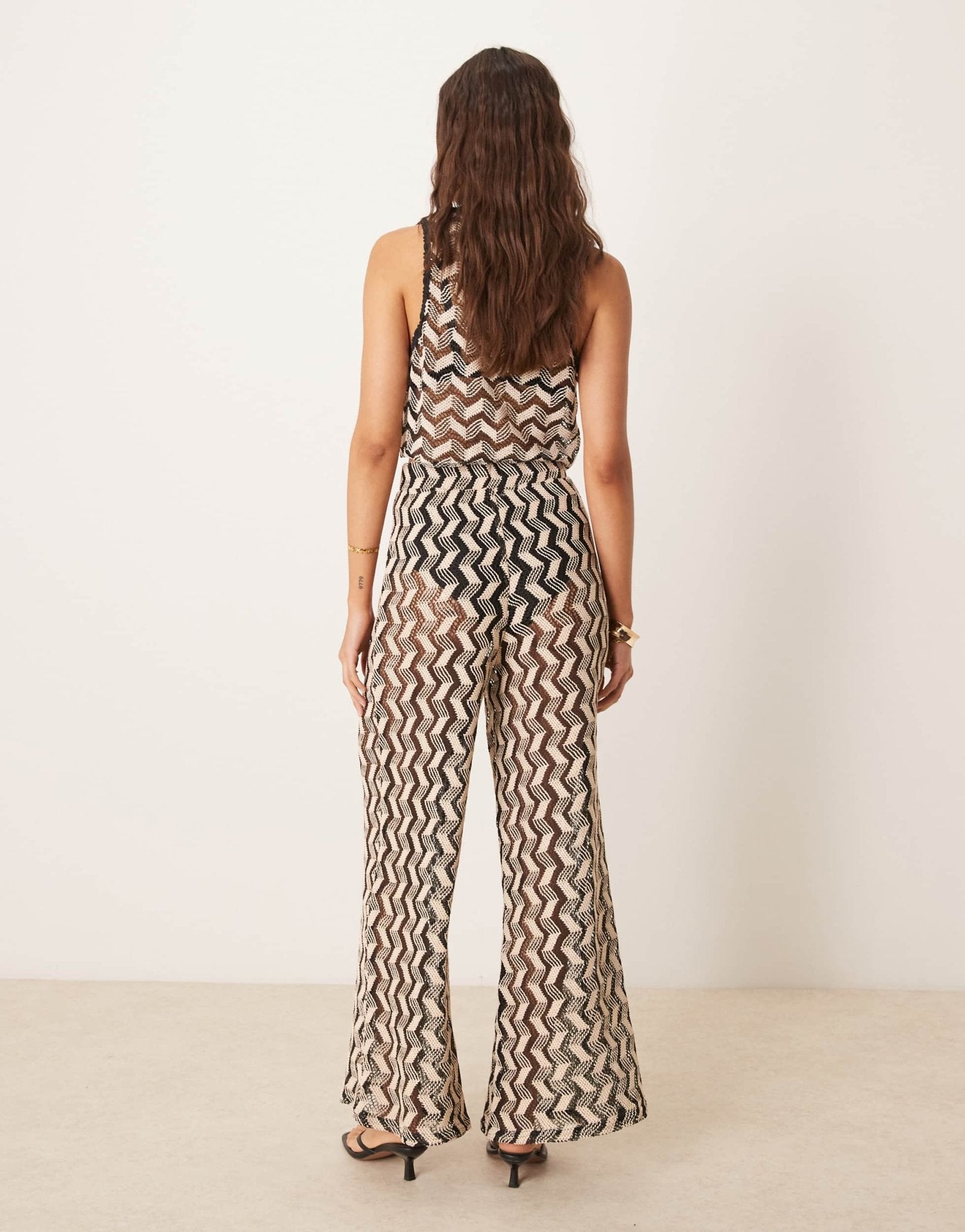 New Look co - ord chevron crochet look trousers in black - ASOS Sample Sale EU Store