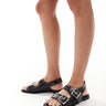 Sandalia de tiras con costura en contraste New Look en negro