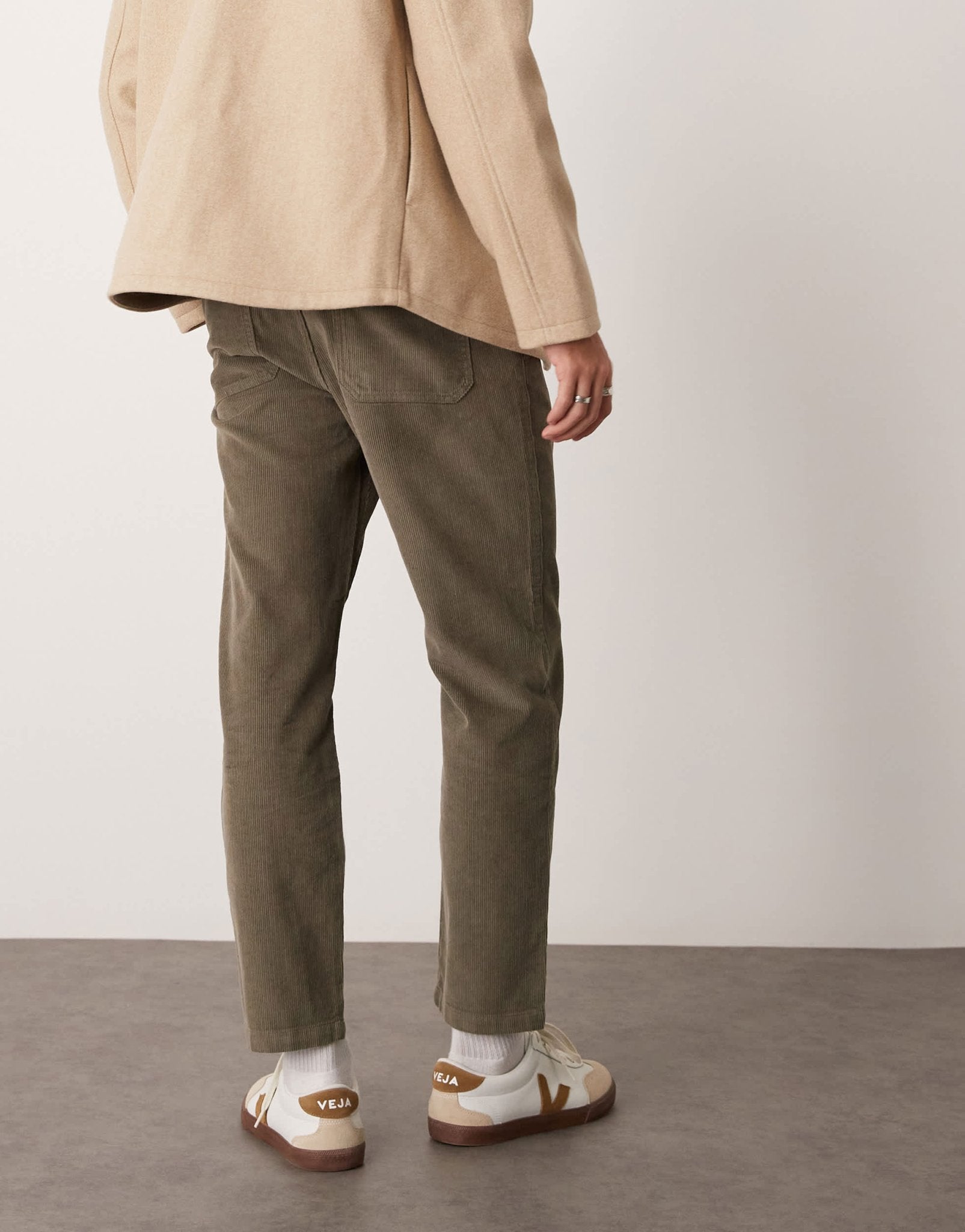 New Look cord straight leg trousers in khaki - ASOS Sample Sale EU Store