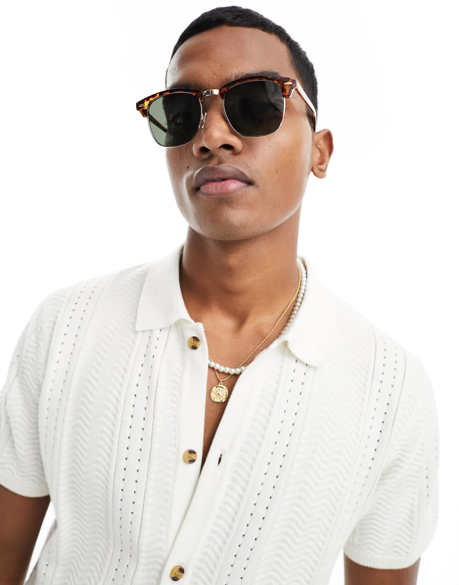 New Look core club patterned sunglasses in brown - ASOS Sample Sale EU Store