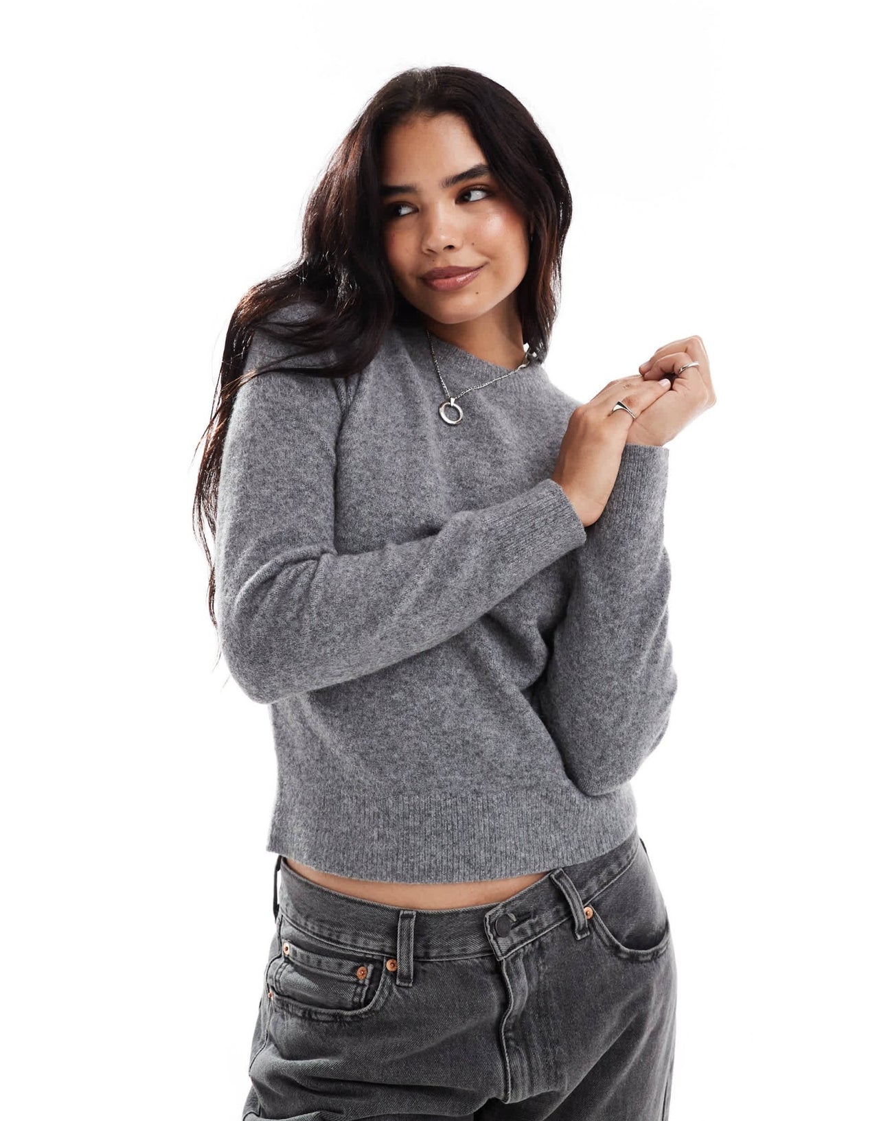New Look crew neck jumper in mid grey - ASOS Sample Sale EU Store