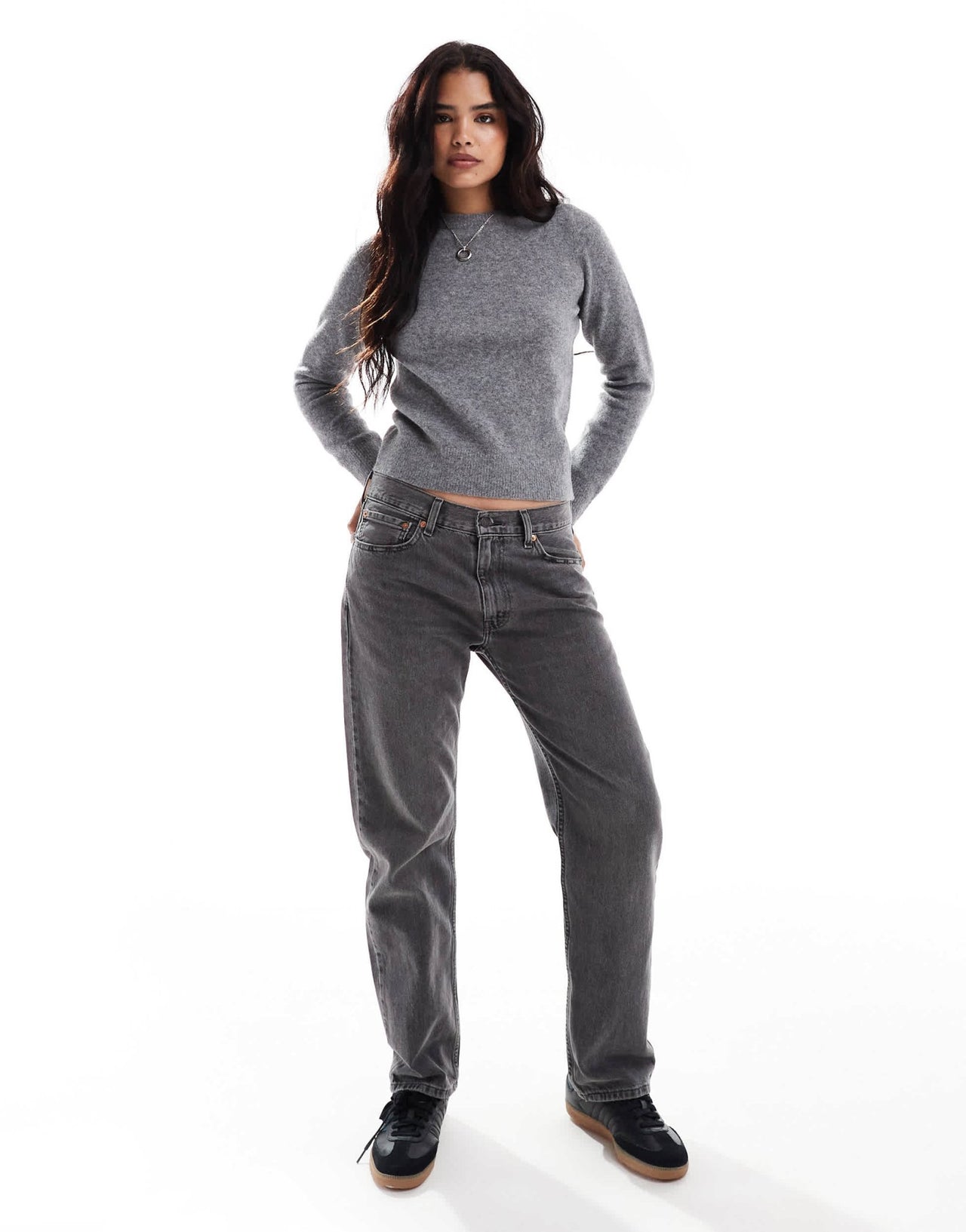 New Look crew neck jumper in mid grey - ASOS Sample Sale EU Store