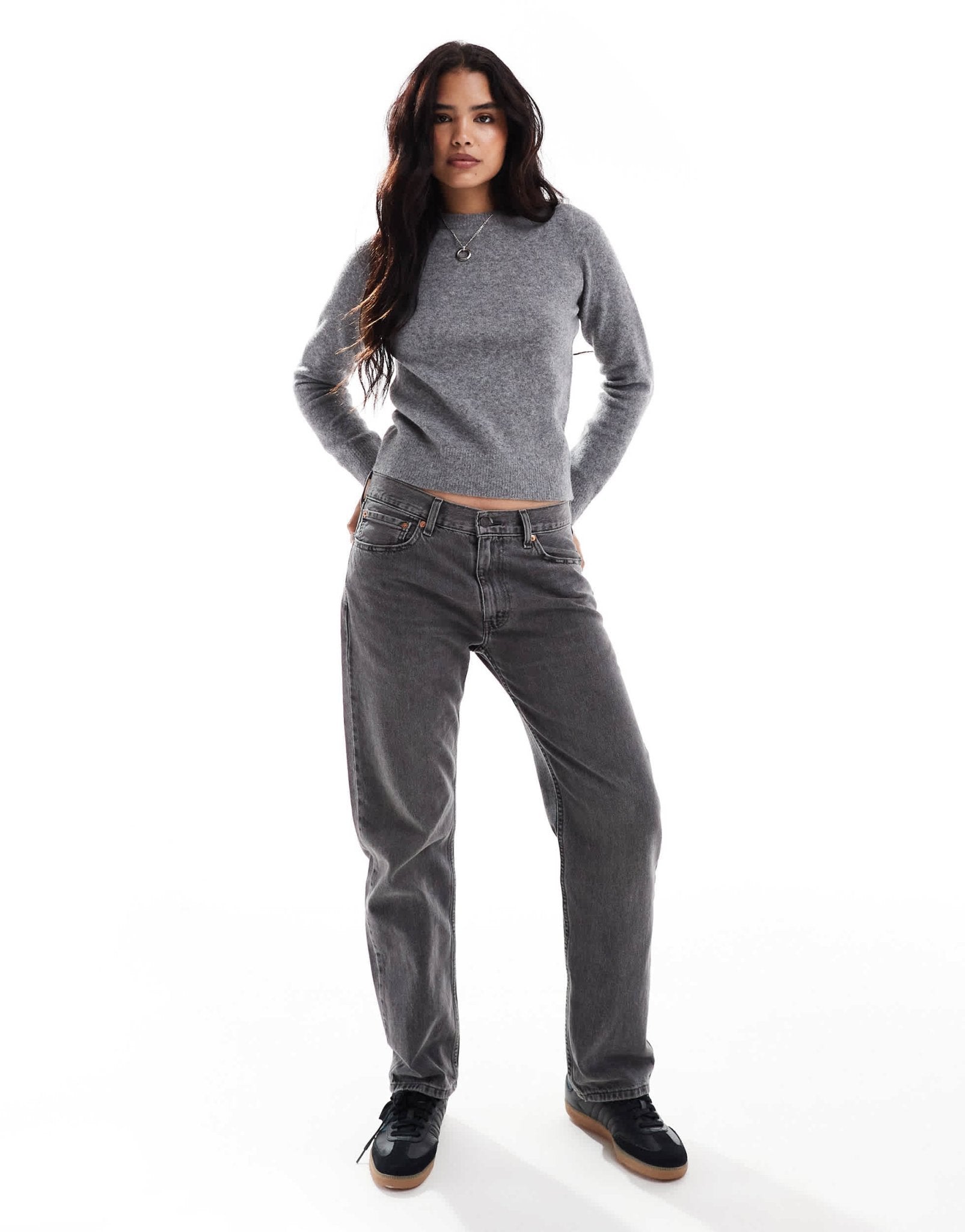 New Look crew neck jumper in mid grey - ASOS Sample Sale EU Store