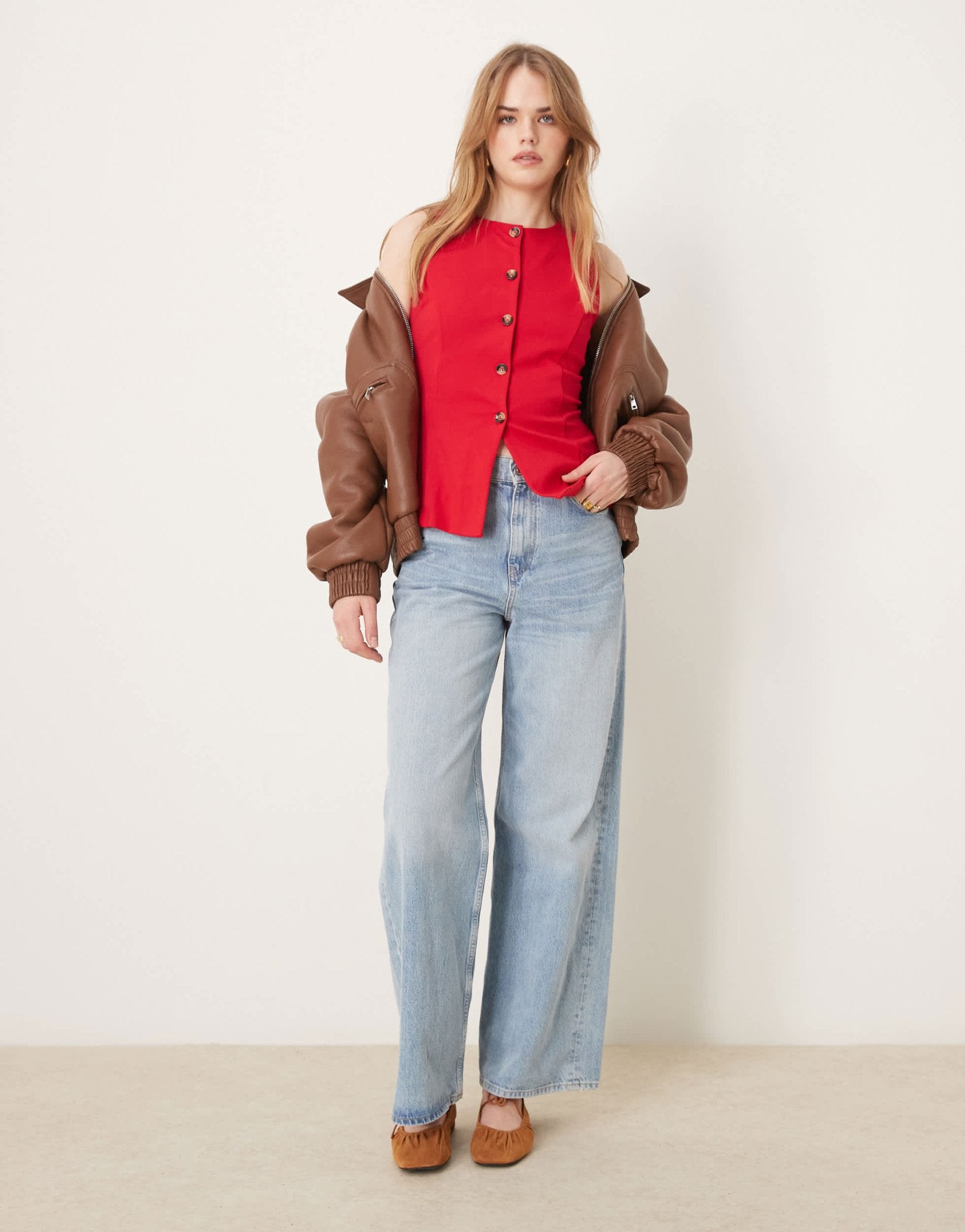 New Look crew neck waistcoat in red - ASOS Sample Sale EU Store