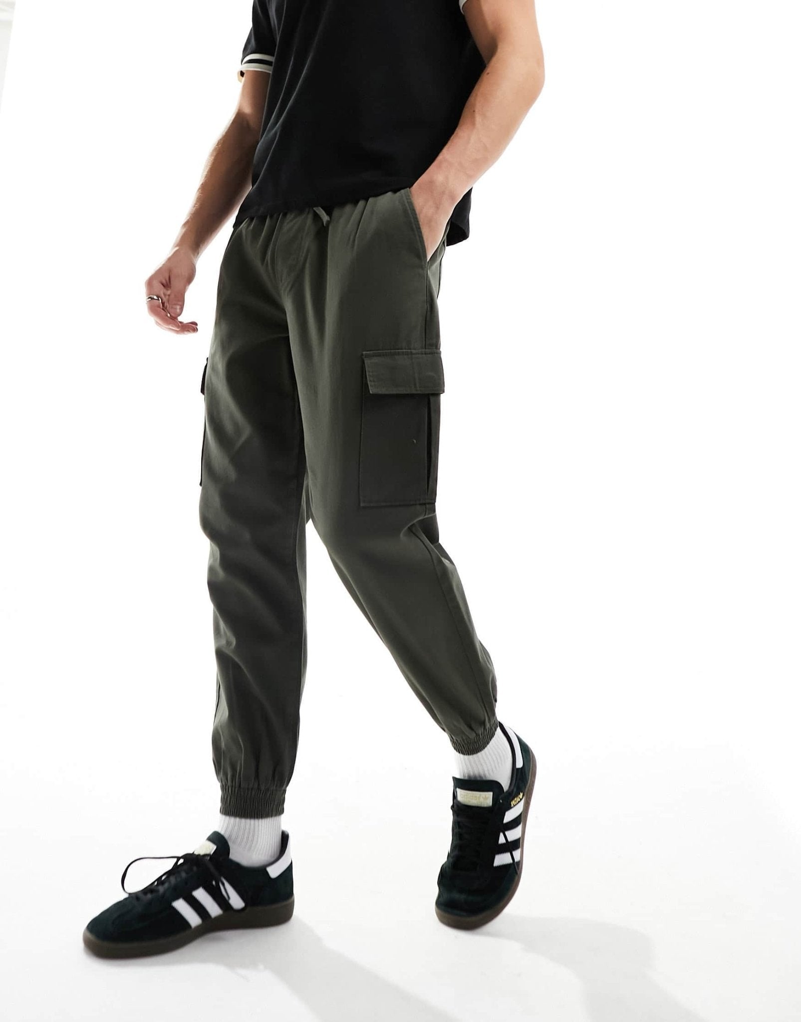 New Look cuffed cargo trouser in khaki - ASOS Sample Sale EU Store