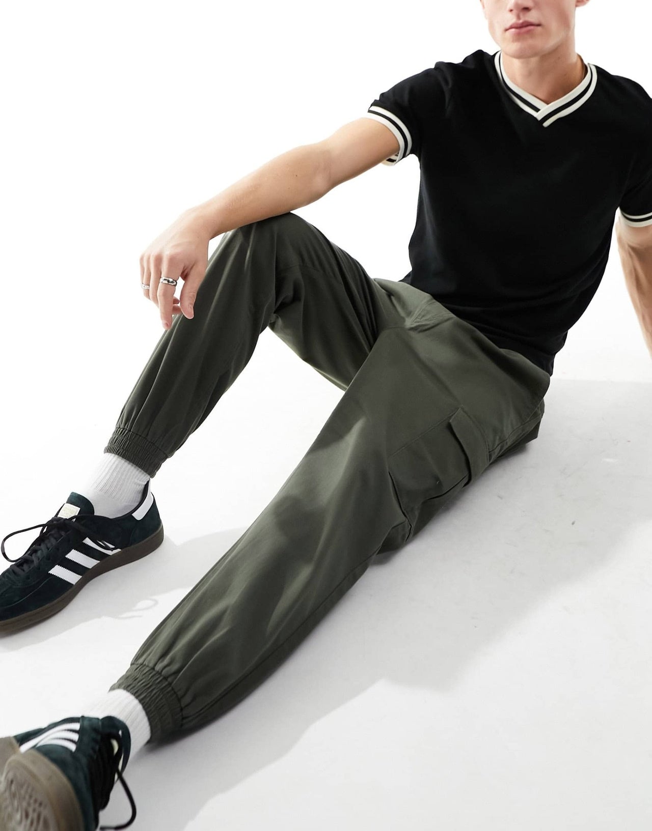 New Look cuffed cargo trouser in khaki - ASOS Sample Sale EU Store