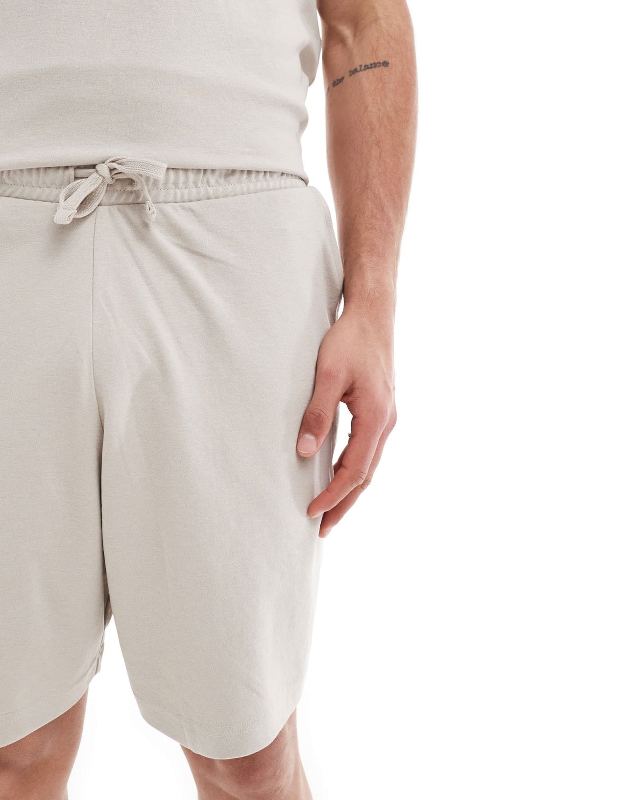 New Look jersey short co - ord in stone - ASOS Sample Sale EU Store