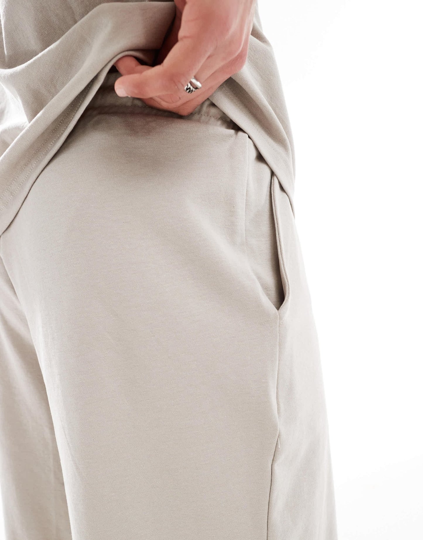 New Look jersey short co - ord in stone - ASOS Sample Sale EU Store