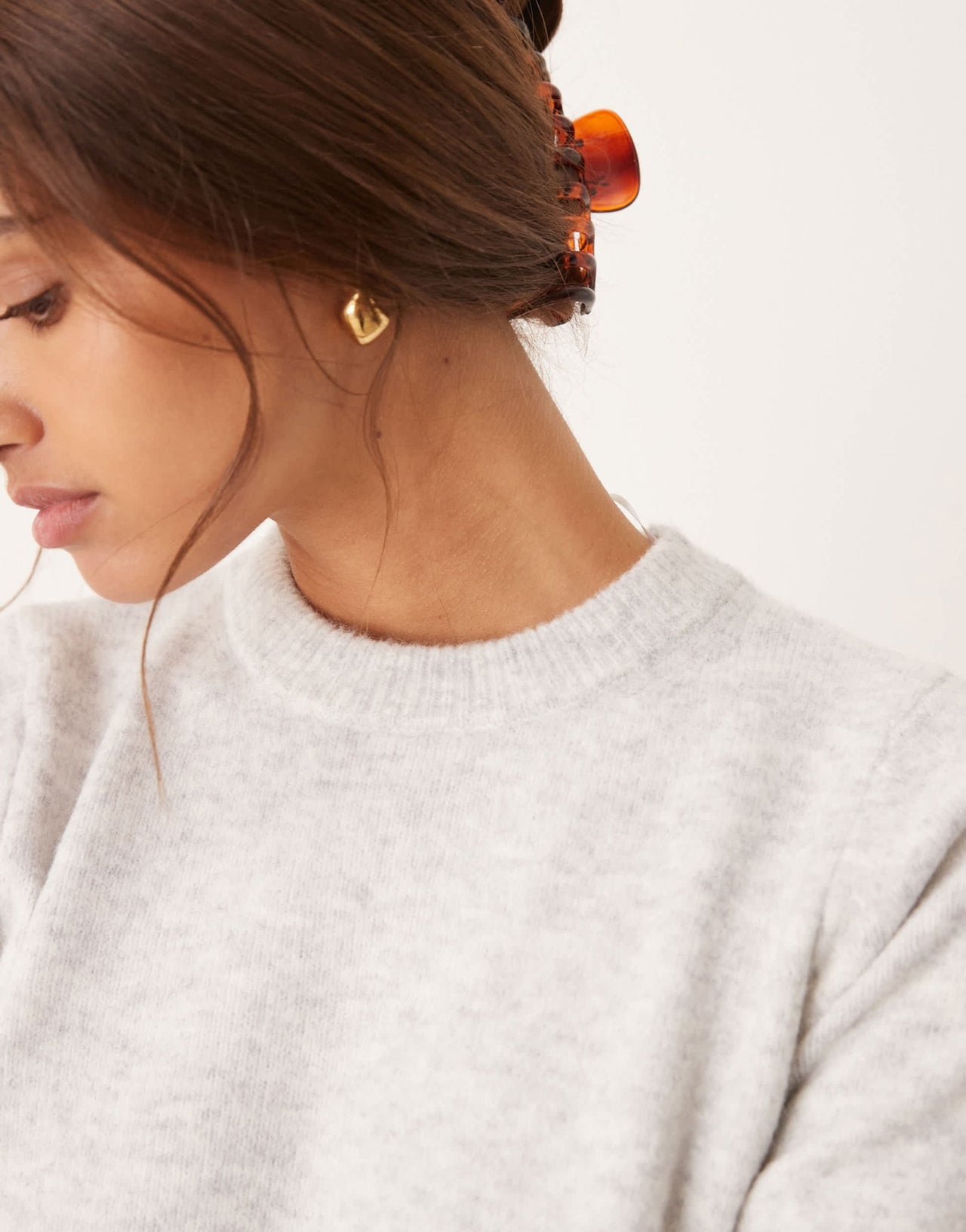 New Look knitted t-shirt in grey - ASOS Sample Sale EU Store