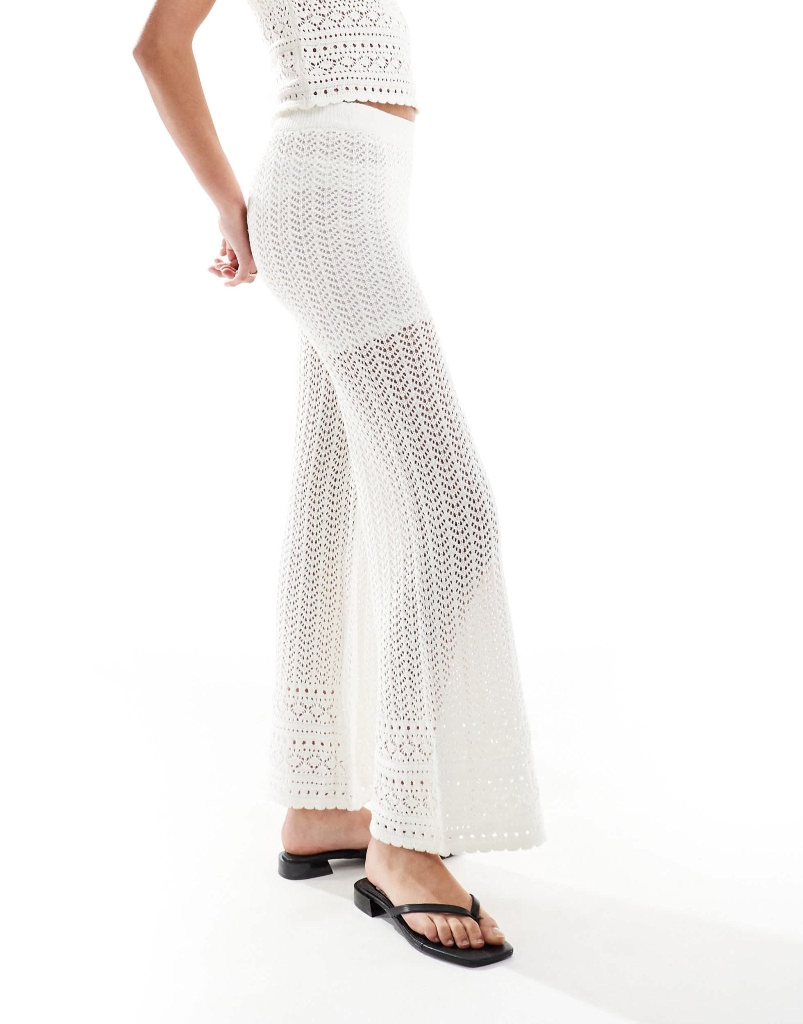 New Look knitted trouser co ord in cream - ASOS Sample Sale EU Store