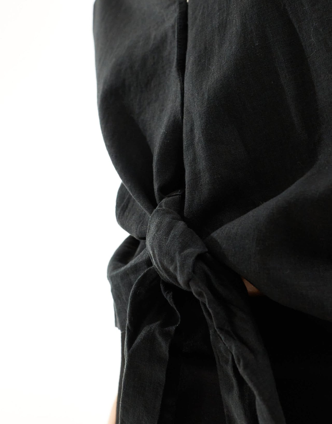 New Look linen look tie front shirt in black - ASOS Sample Sale EU Store