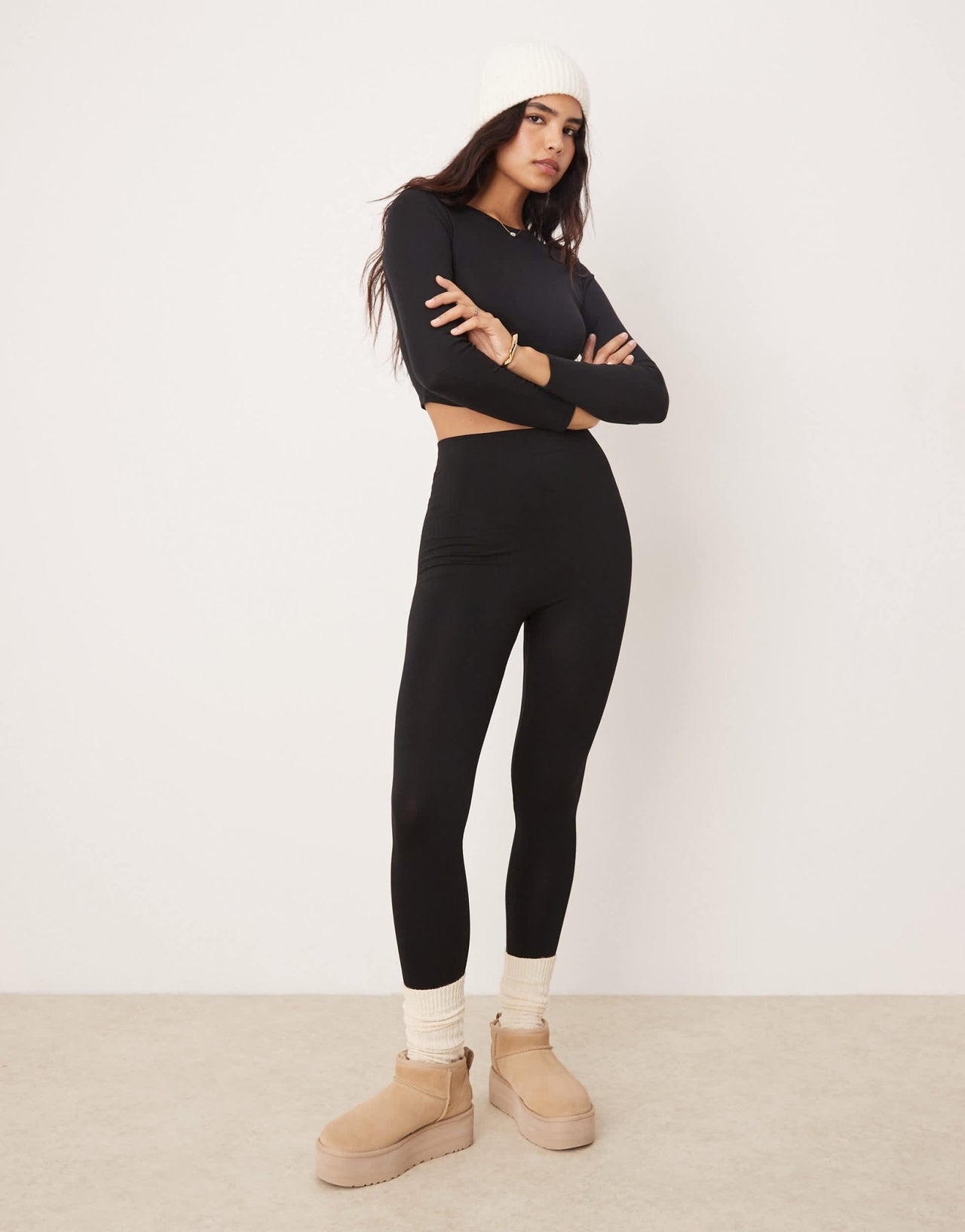 New Look long sleeve crew neck top in black - ASOS Sample Sale EU Store