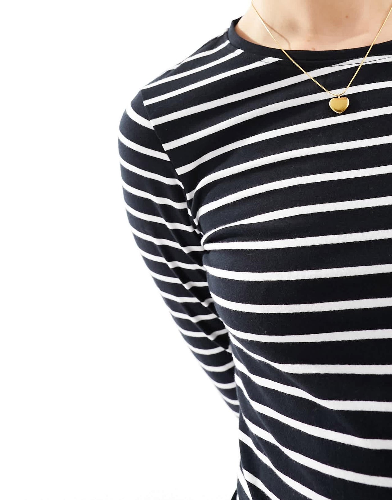 New Look long sleeve crew neck top in white stripe - ASOS Sample Sale EU Store