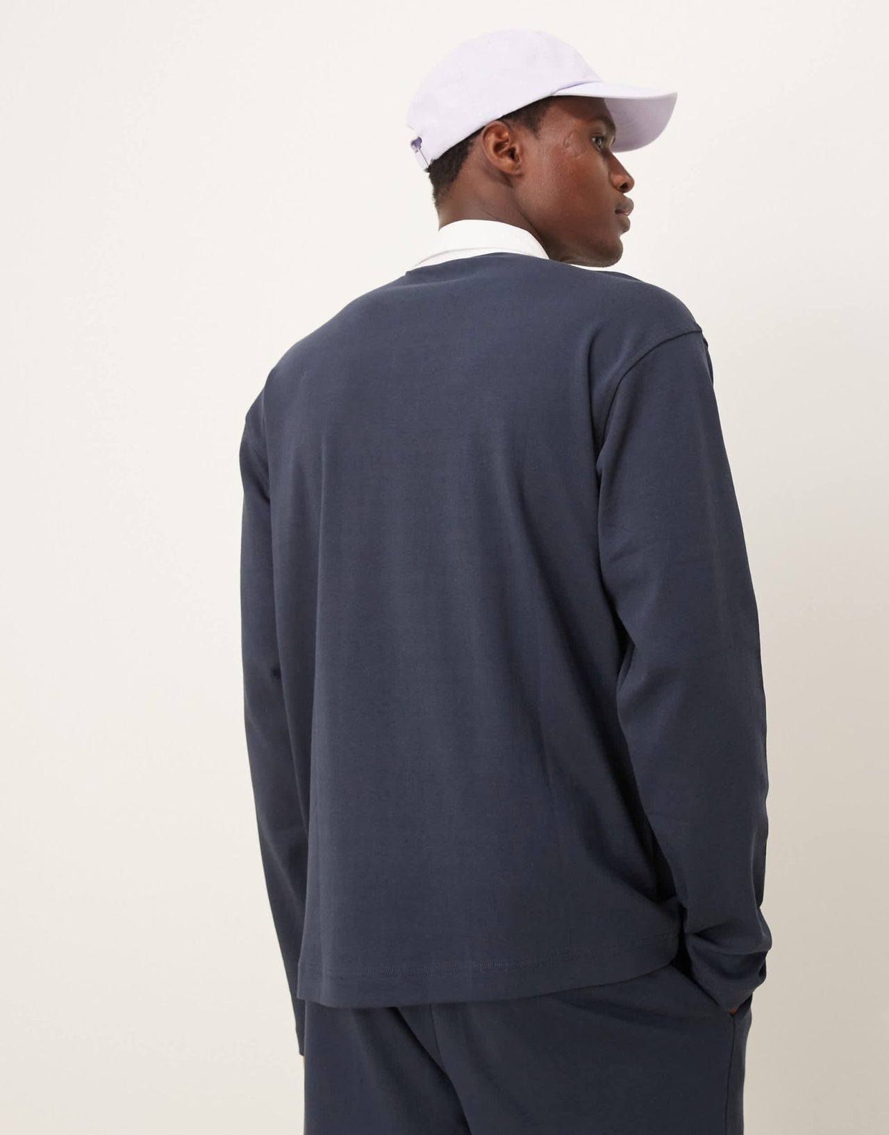 New Look long sleeve rugby polo shirt co - ord in navy - ASOS Sample Sale EU Store