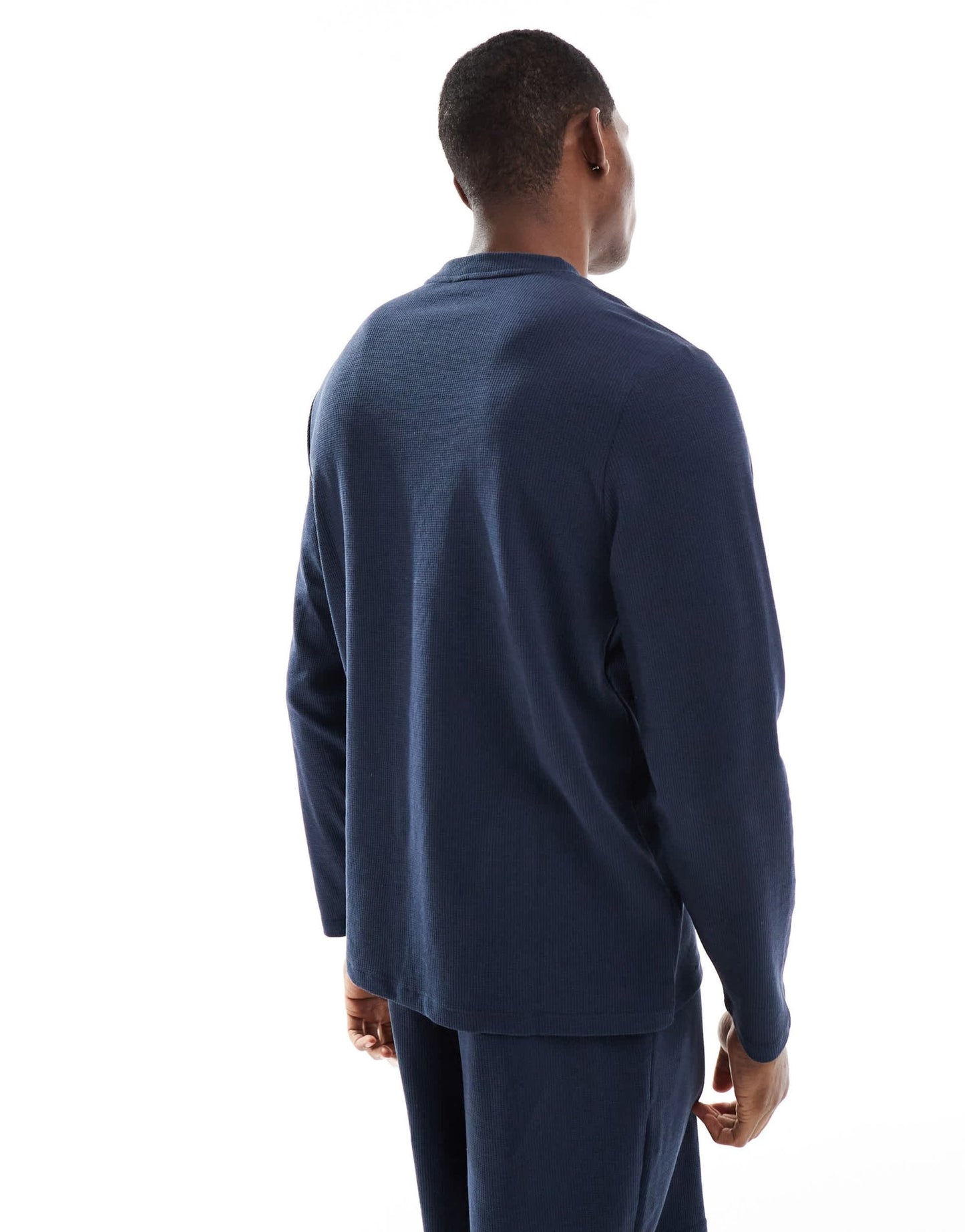 New Look loungewear waffle long sleeve t-shirt co - ord in navy - ASOS Sample Sale EU Store