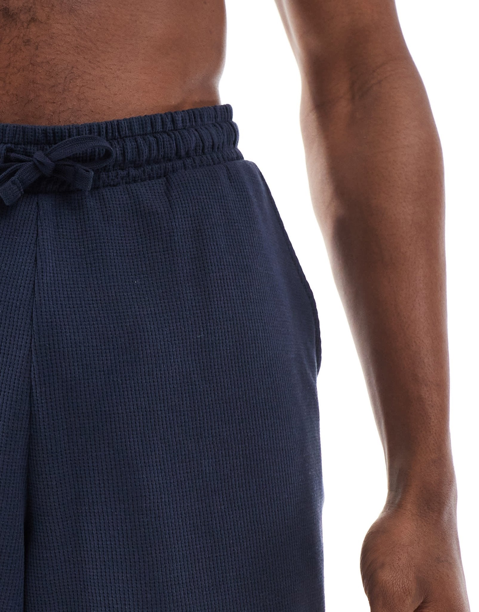 New Look loungewear waffle shorts co - ord in navy - ASOS Sample Sale EU Store