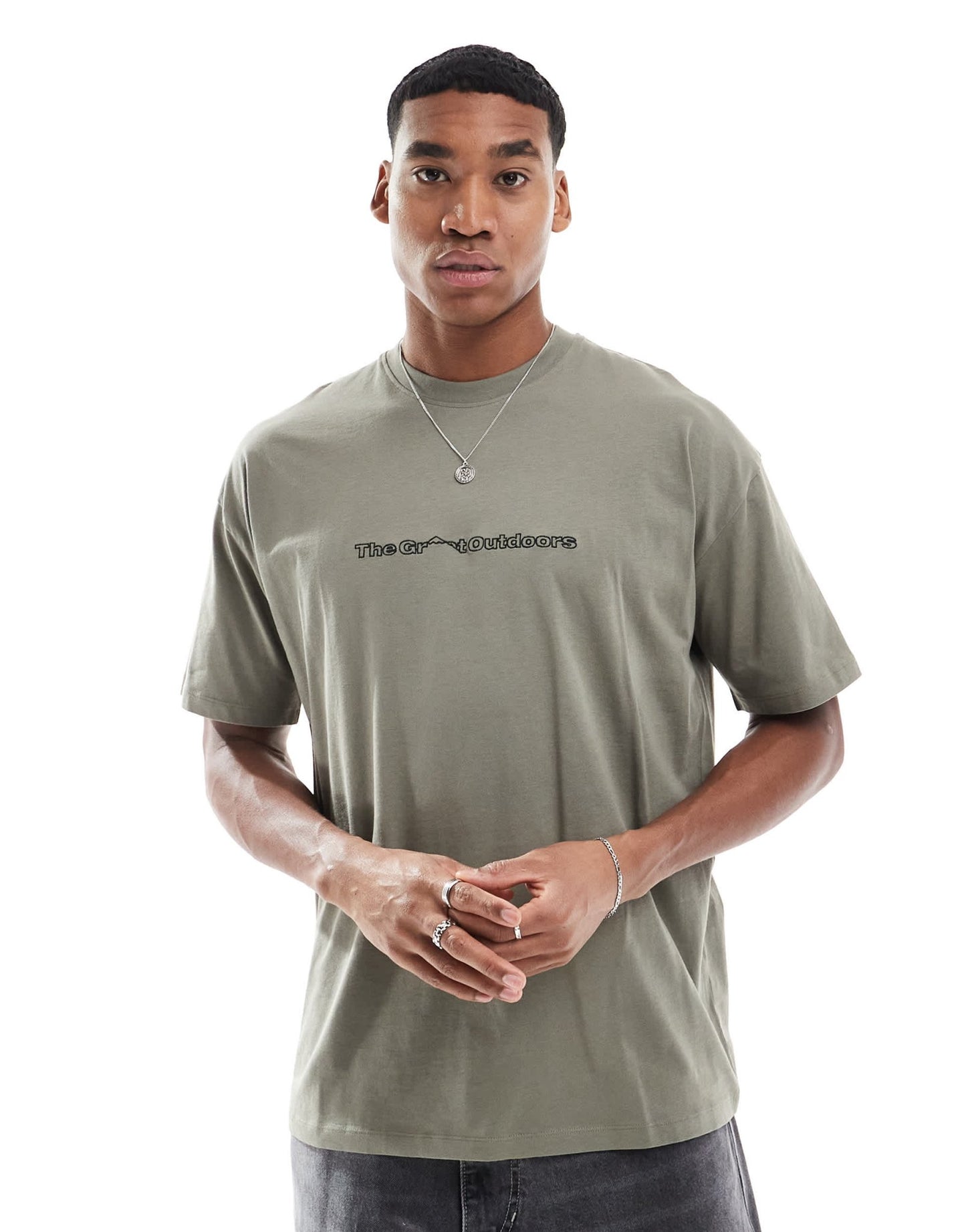 New Look outdoors t-shirt in dark khaki - ASOS Sample Sale EU Store