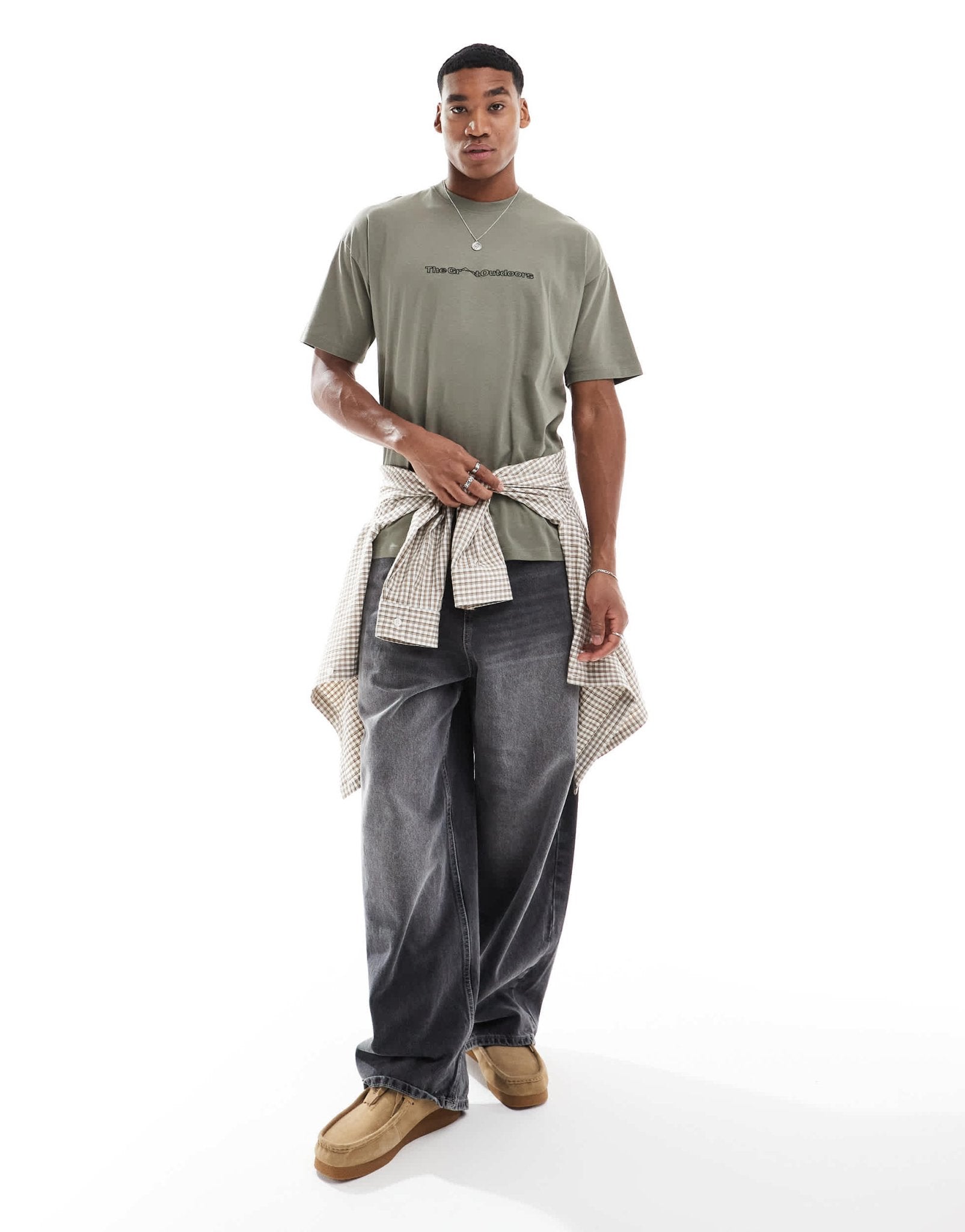 New Look outdoors t-shirt in dark khaki - ASOS Sample Sale EU Store
