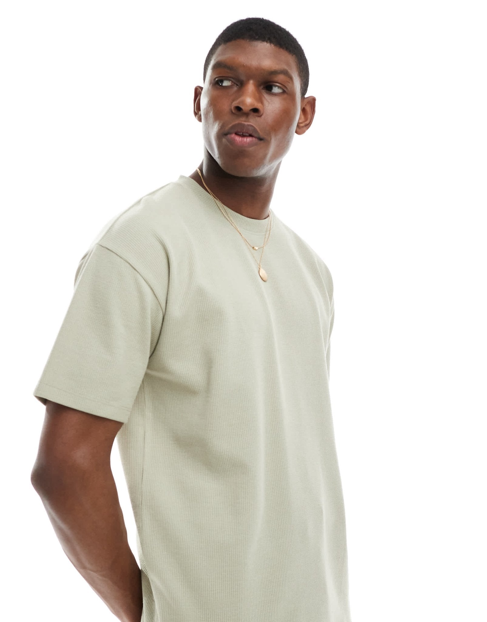 New Look oversized waffle t-shirt co - ord in stone - ASOS Sample Sale EU Store
