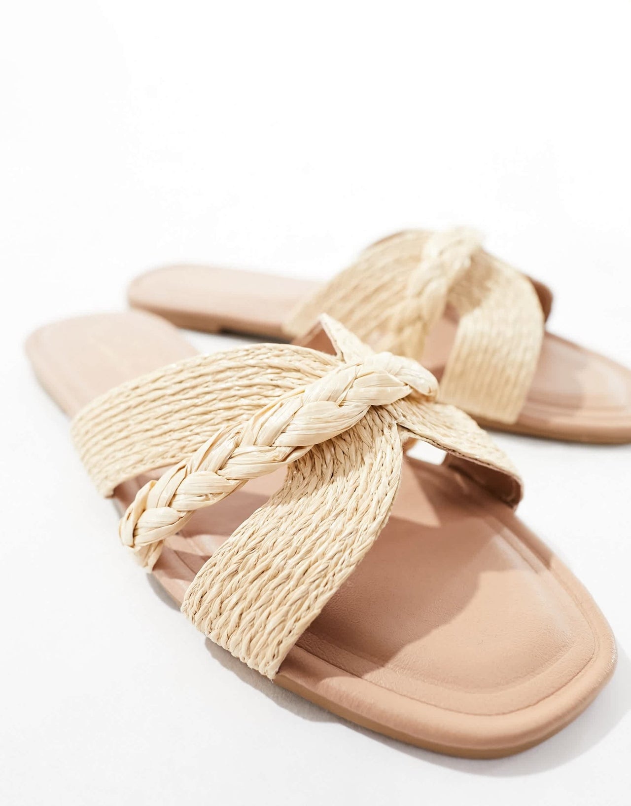 New Look raffia woven sandal in off - white - ASOS Sample Sale EU Store