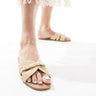New Look raffia woven sandal in off-white