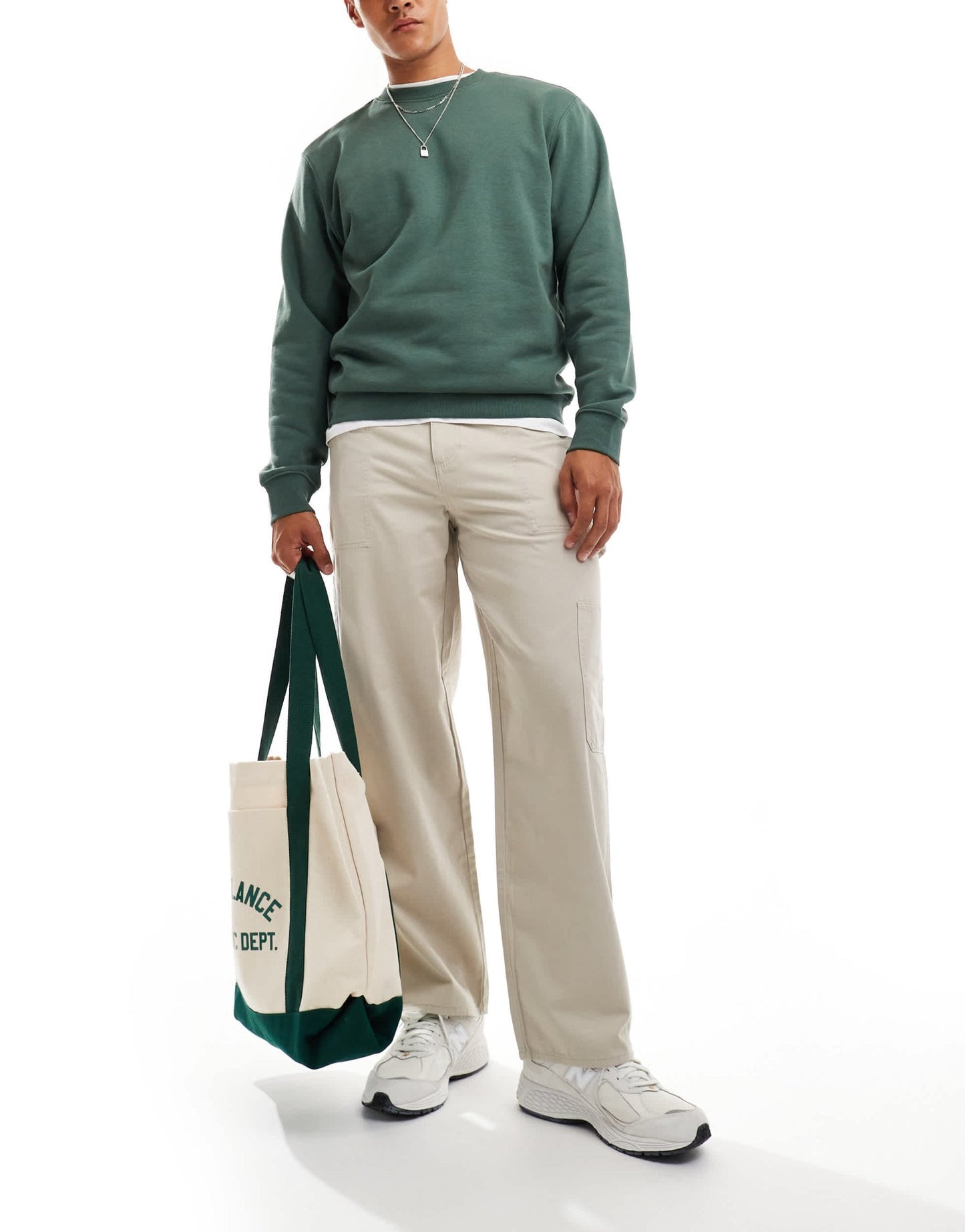 New Look relaxed carpenter trousers in stone - ASOS Sample Sale EU Store