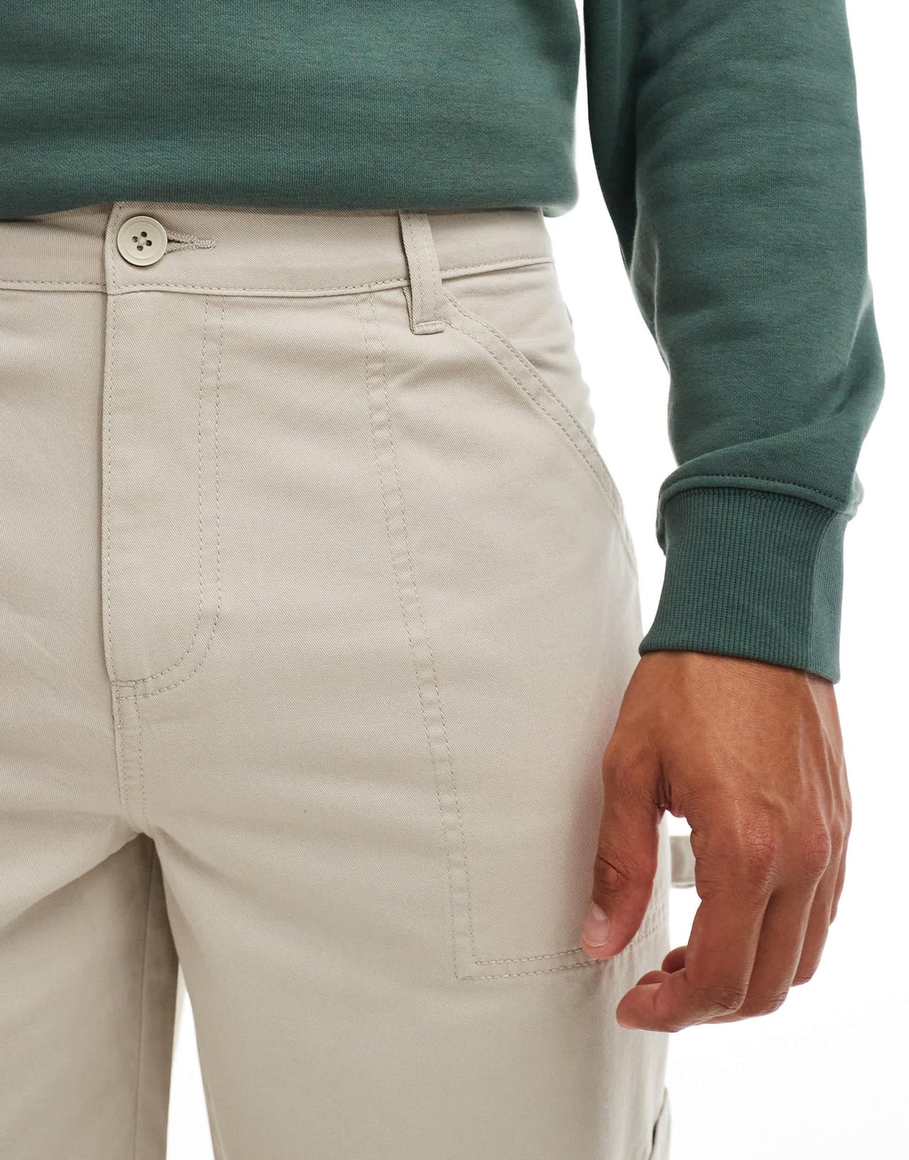 New Look relaxed carpenter trousers in stone - ASOS Sample Sale EU Store