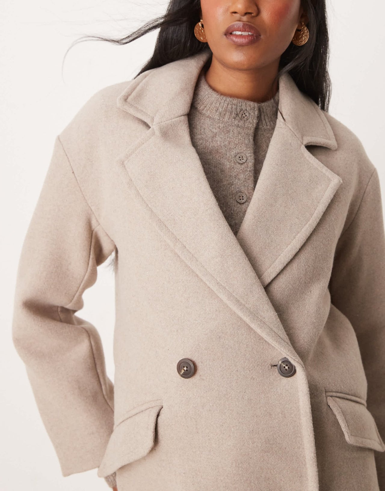 New Look relaxed formal coat in mink - ASOS Sample Sale EU Store
