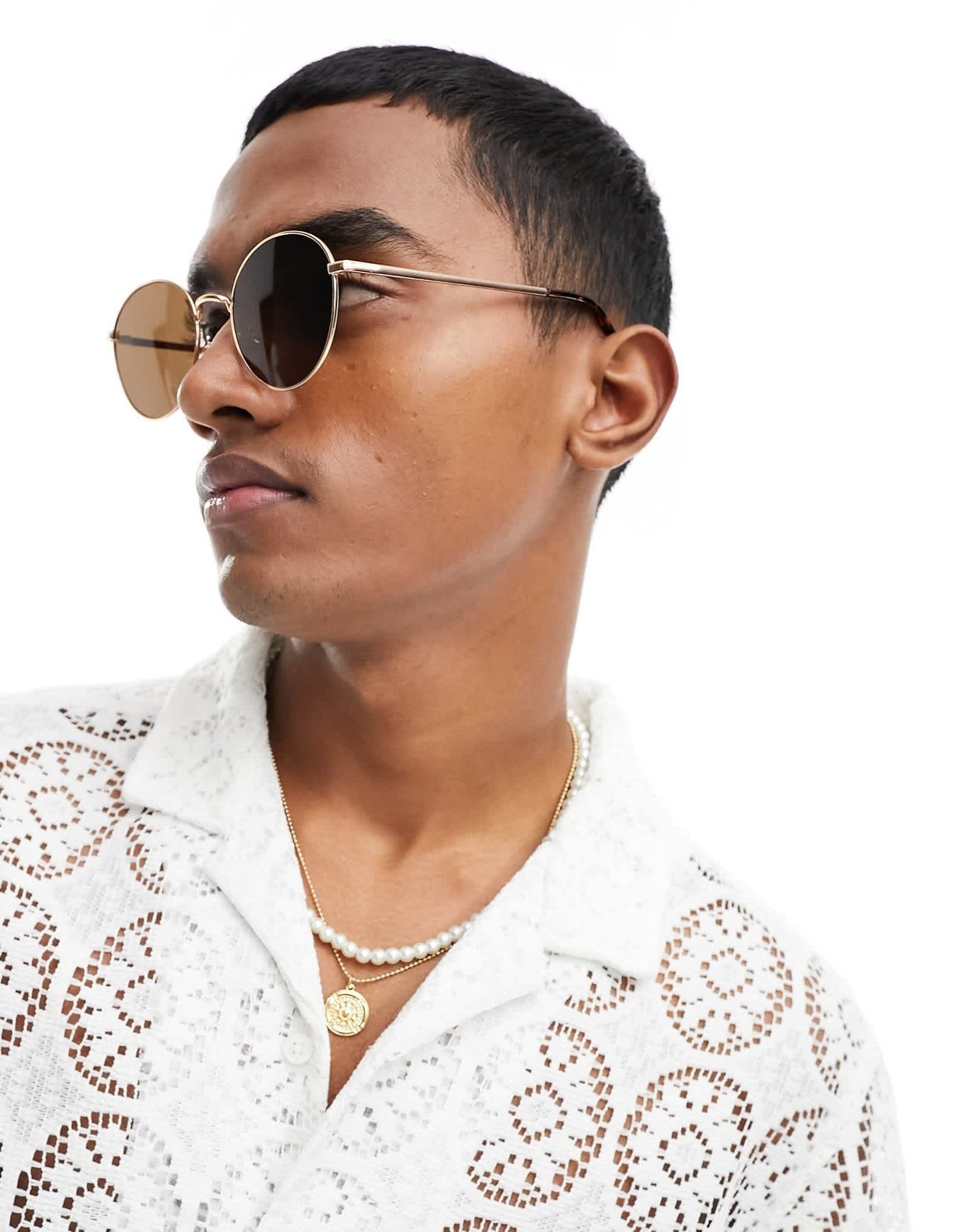 New Look round metal sunglasses in gold - ASOS Sample Sale EU Store