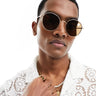 New Look round metal sunglasses in gold
