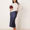 New Look satin midi bias skirt in navy