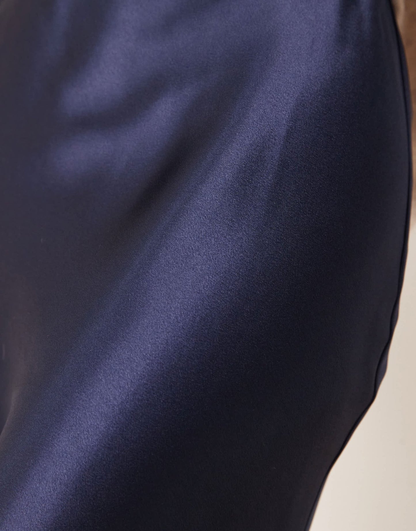 New Look satin midi bias skirt in navy - ASOS Sample Sale EU Store