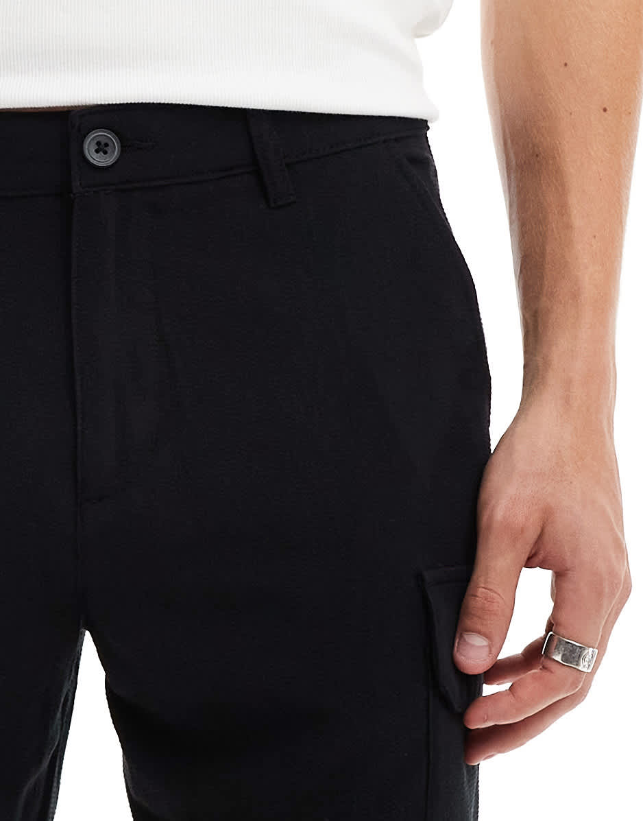New Look seersucker shorts in black - ASOS Sample Sale EU Store