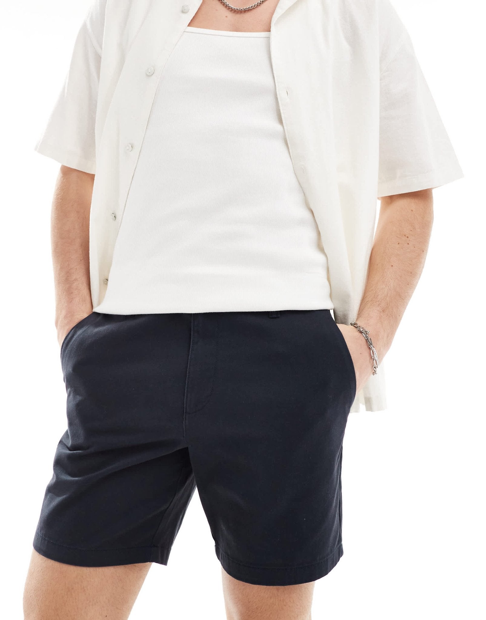 New Look slim chino shorts in navy - ASOS Sample Sale EU Store