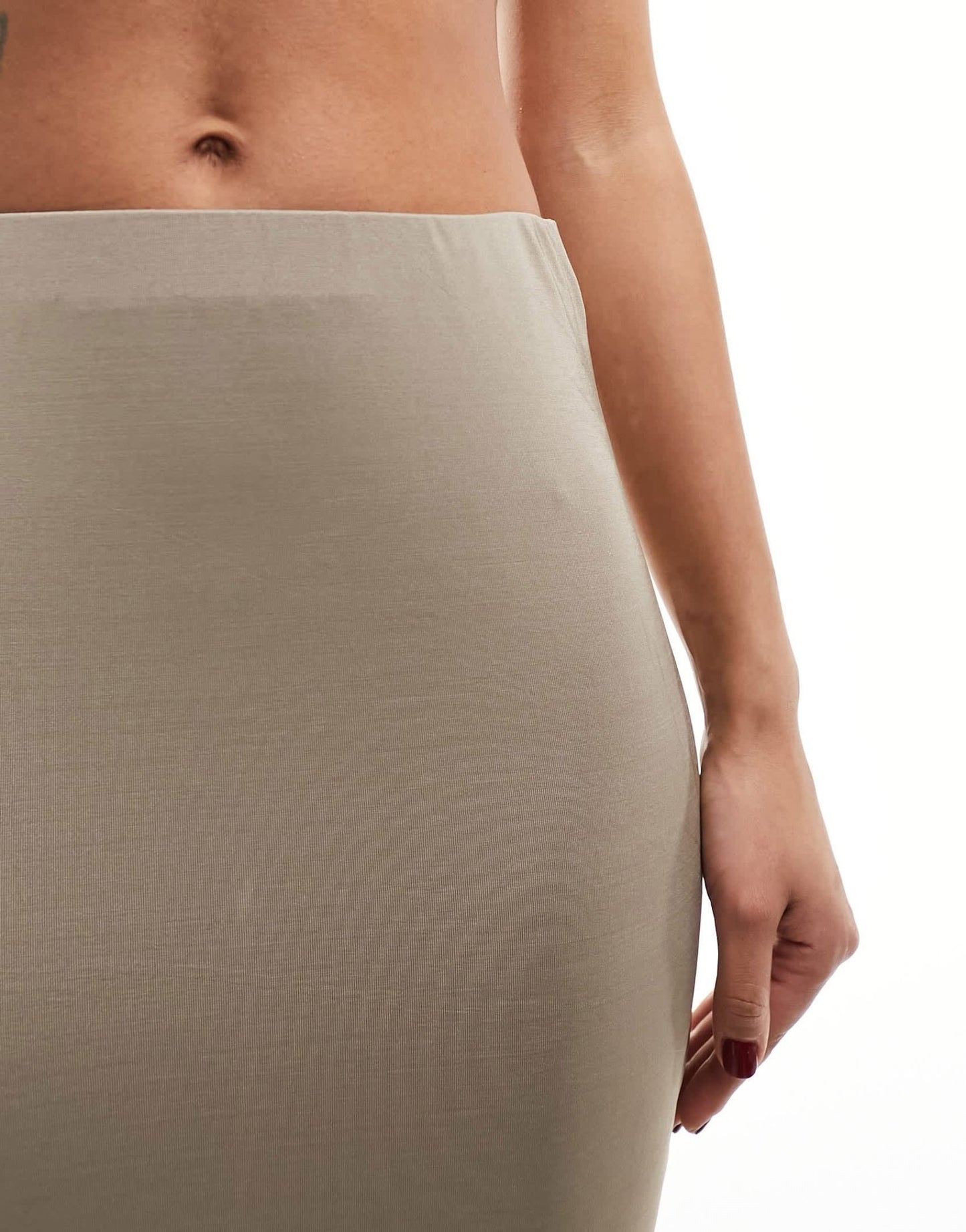 New Look slinky midi skirt in beige - ASOS Sample Sale EU Store