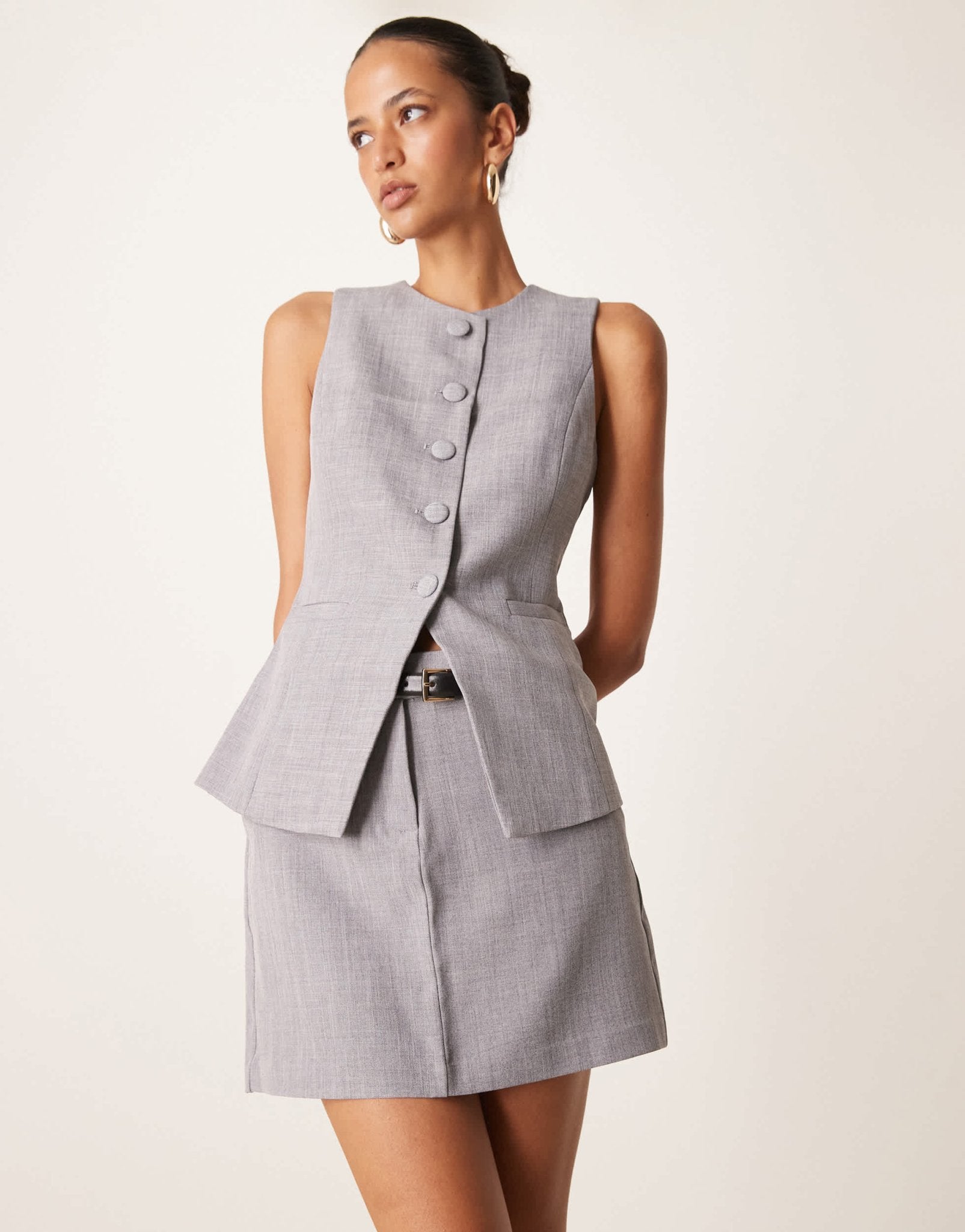 New Look tailored mini skirt co - ord in grey - ASOS Sample Sale EU Store