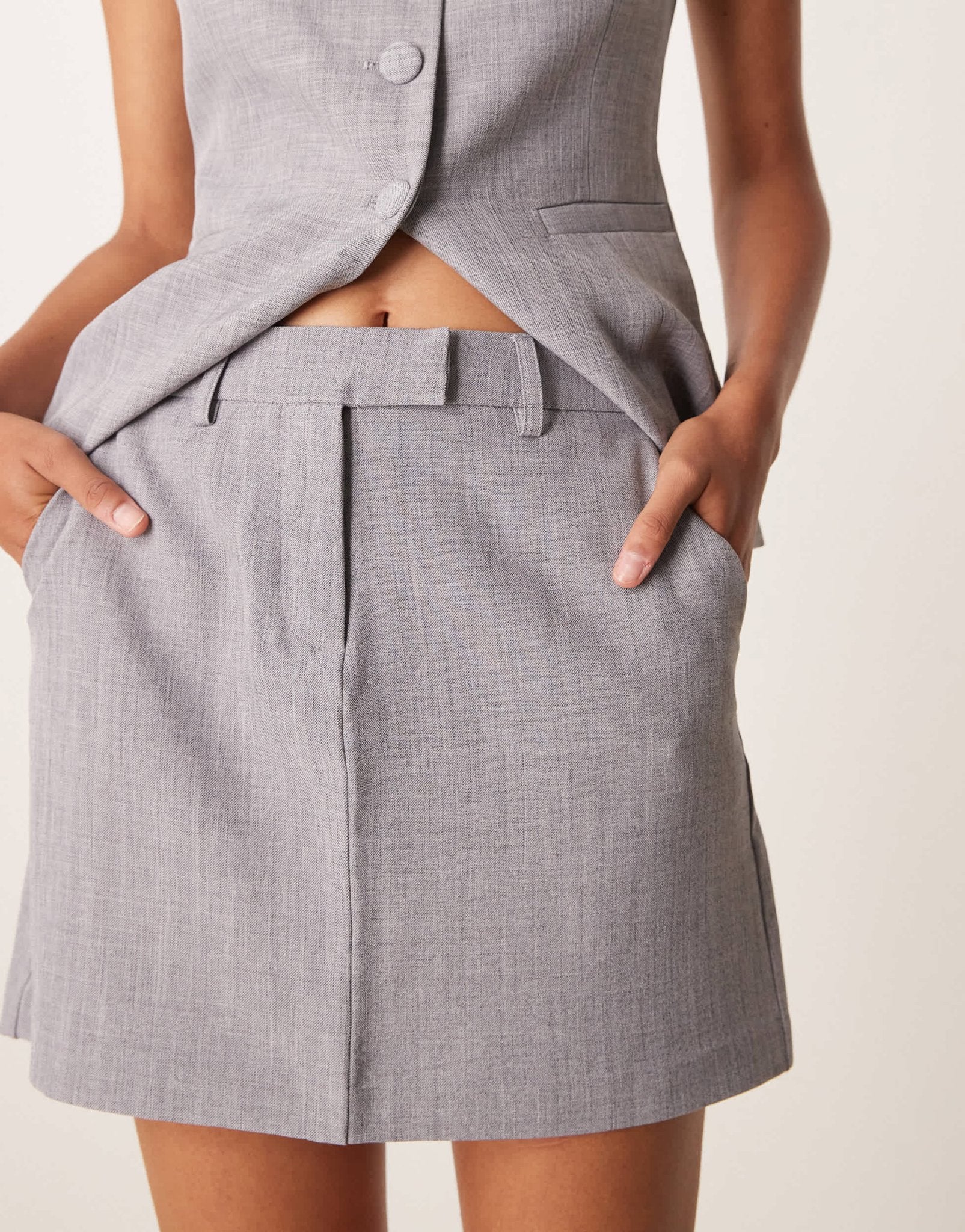 New Look tailored mini skirt co - ord in grey - ASOS Sample Sale EU Store
