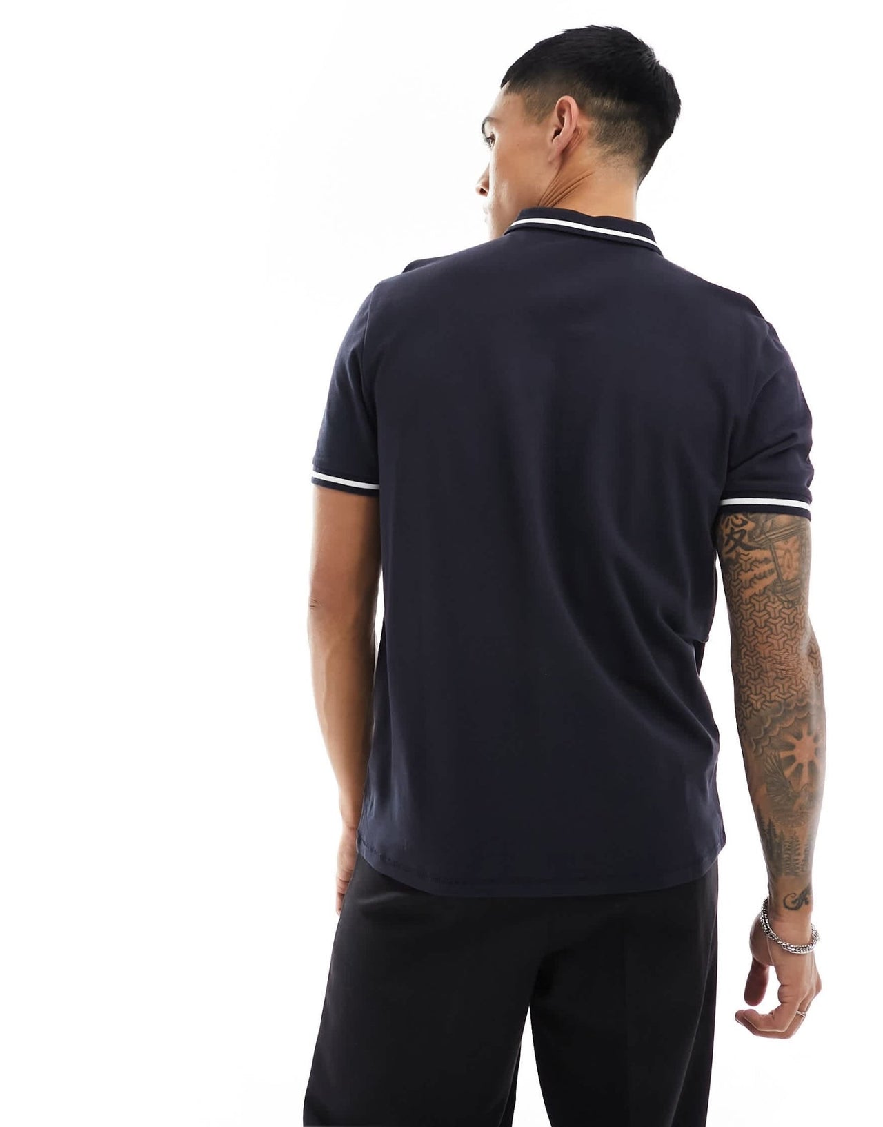 New Look tipped polo in navy - ASOS Sample Sale EU Store